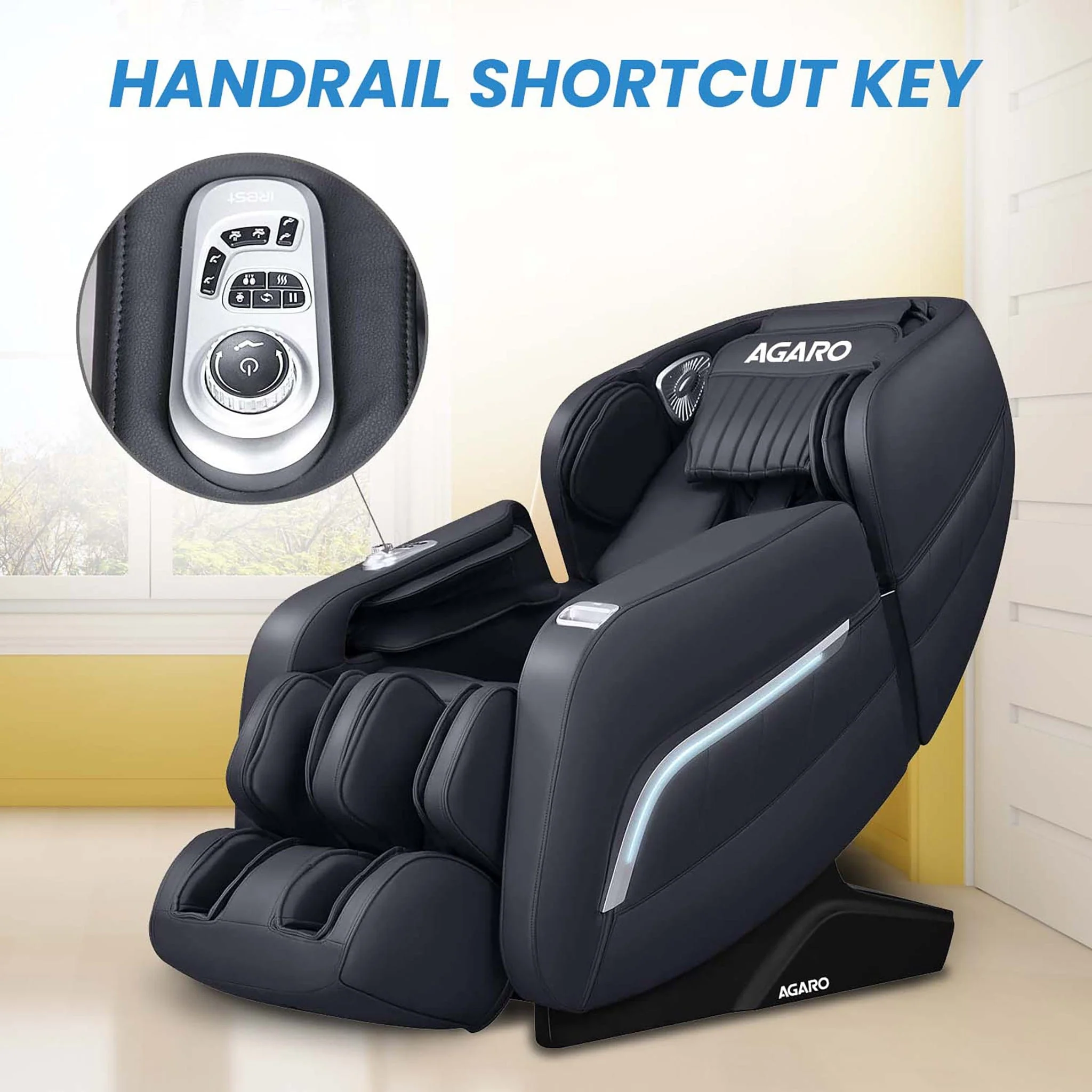 MC 7012 Full Body Massage Chair Zero Gravity - Black - Image 8