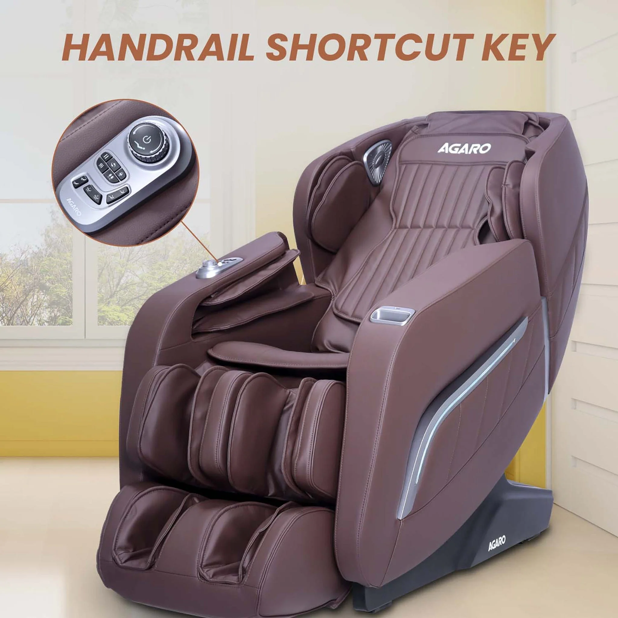MC 7012 Full Body Massage Chair Zero Gravity - Brown - Image 8