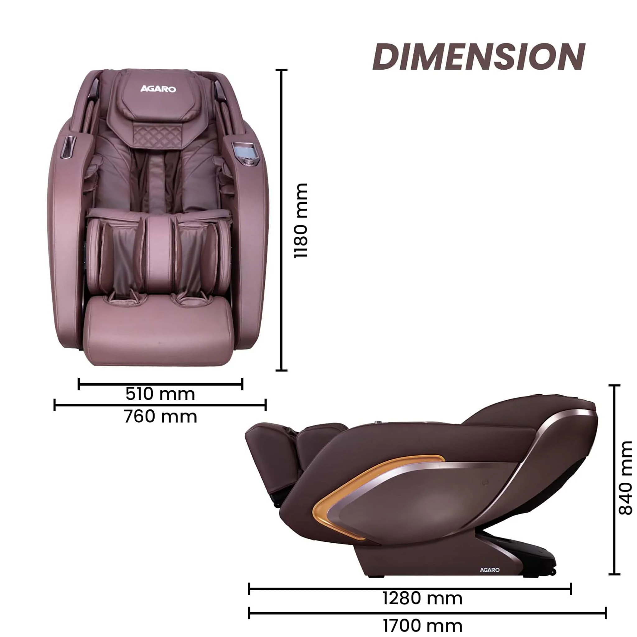 MC 8012 Full Body Massage Chair Zero Gravity - Brown - Image 6