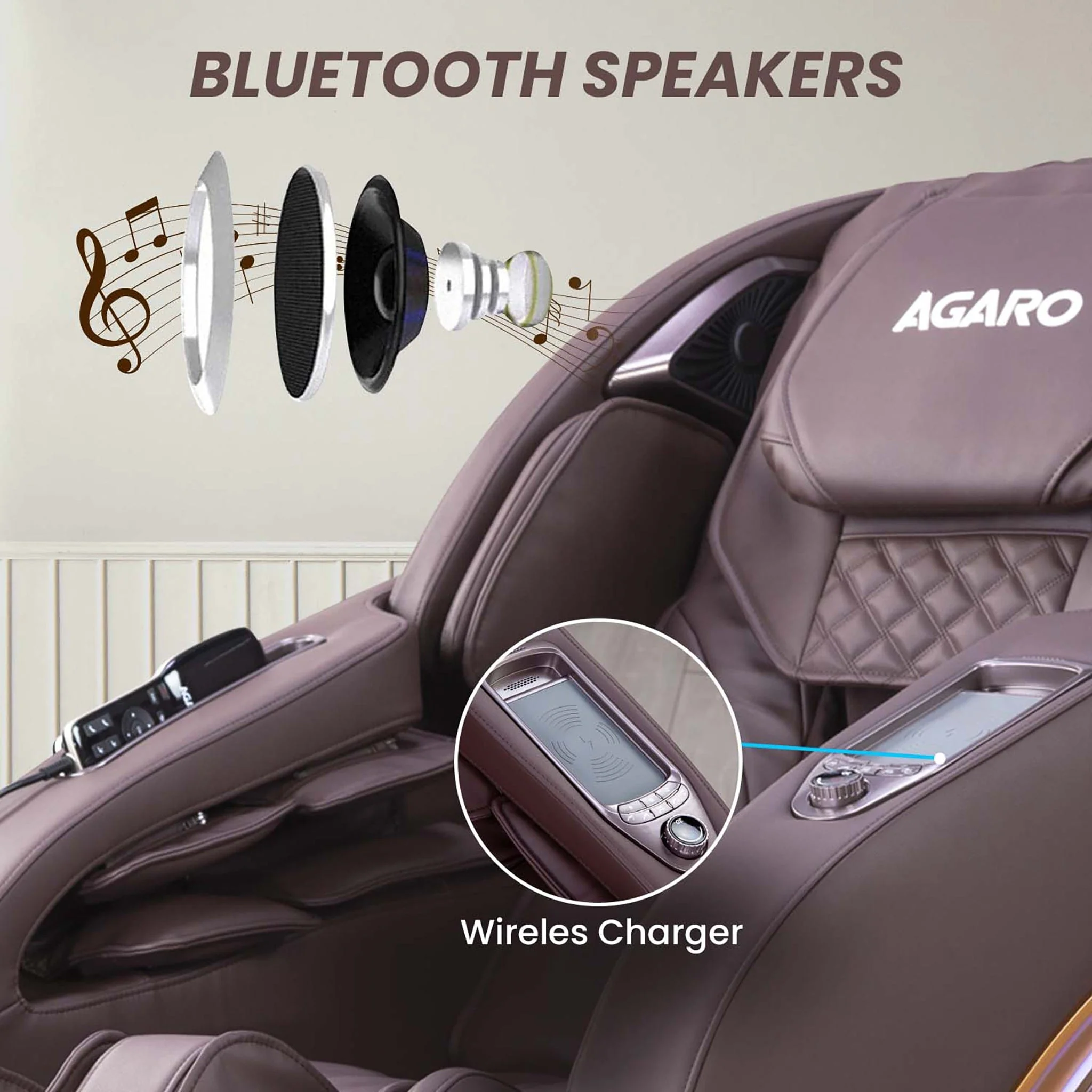 MC 8012 Full Body Massage Chair Zero Gravity - Brown - Image 8