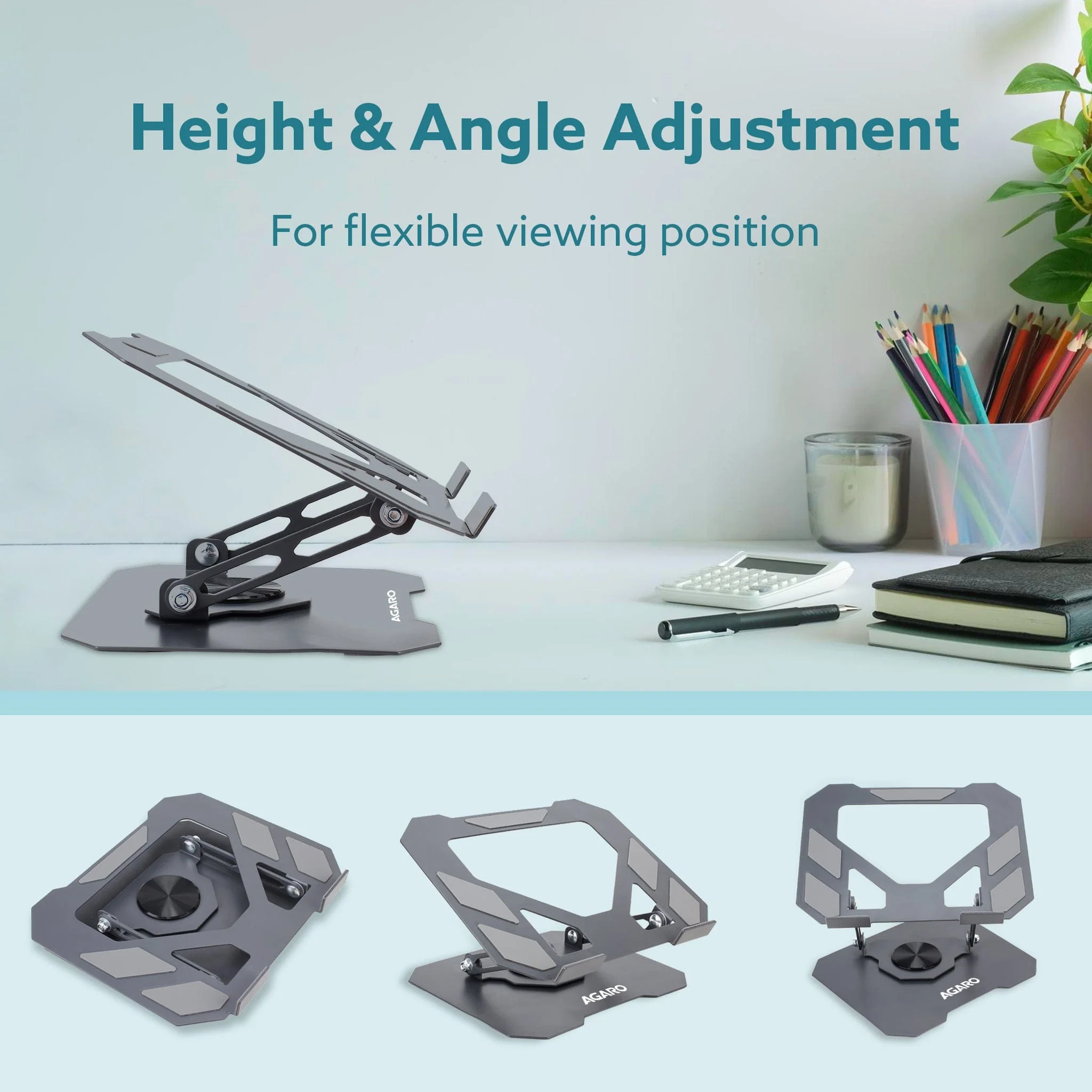 Metal Laptop Stand, 360° Rotating - Image 3