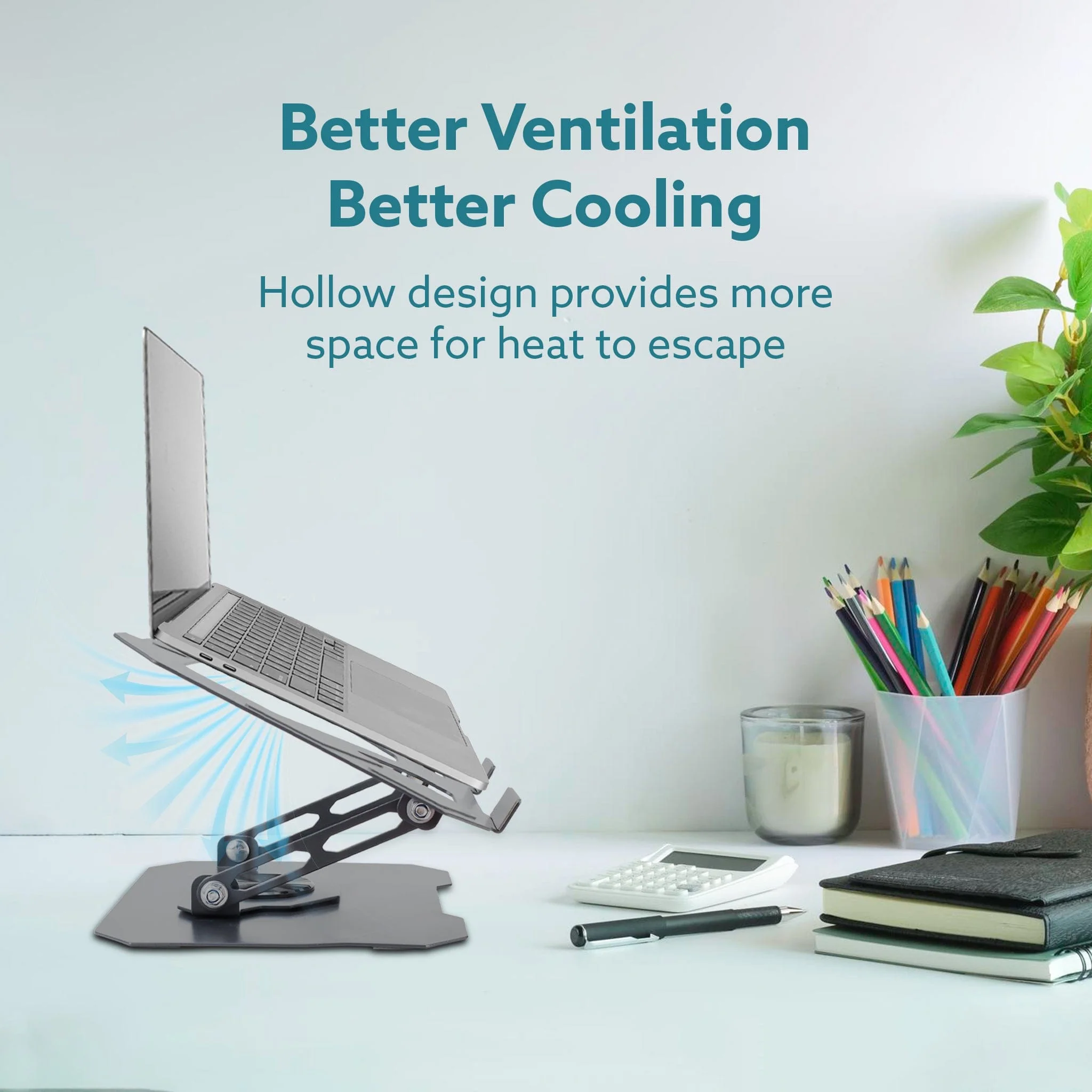 Metal Laptop Stand, 360° Rotating - Image 5