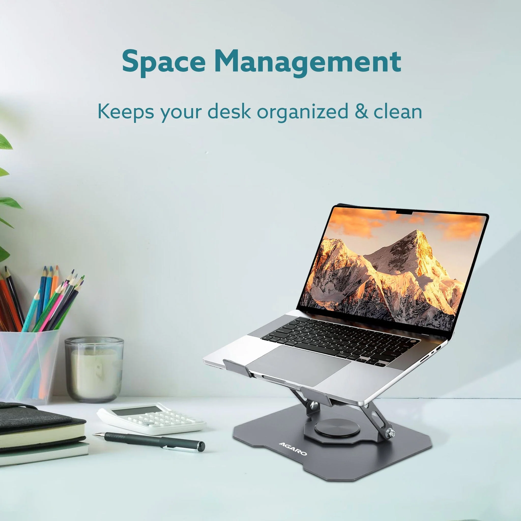 Metal Laptop Stand, 360° Rotating - Image 7