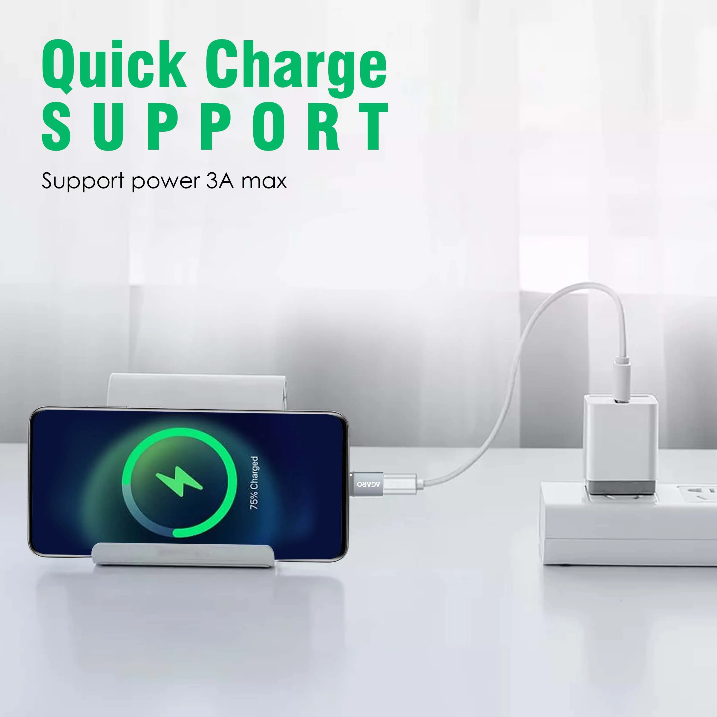 Micro USB to Type-C OTG Adapter - (Metallic Grey) - Image 3