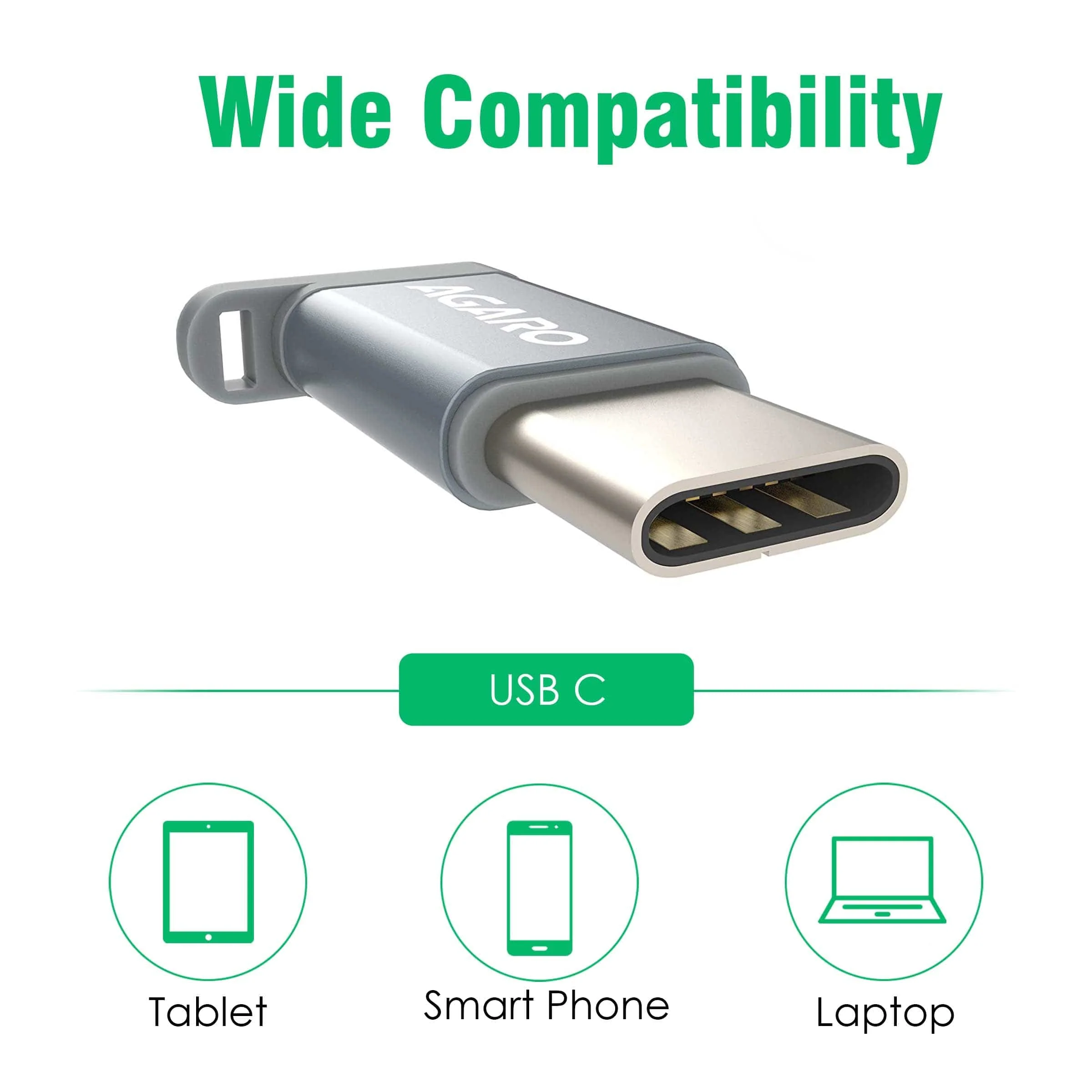 Micro USB to Type-C OTG Adapter - (Metallic Grey) - Image 5