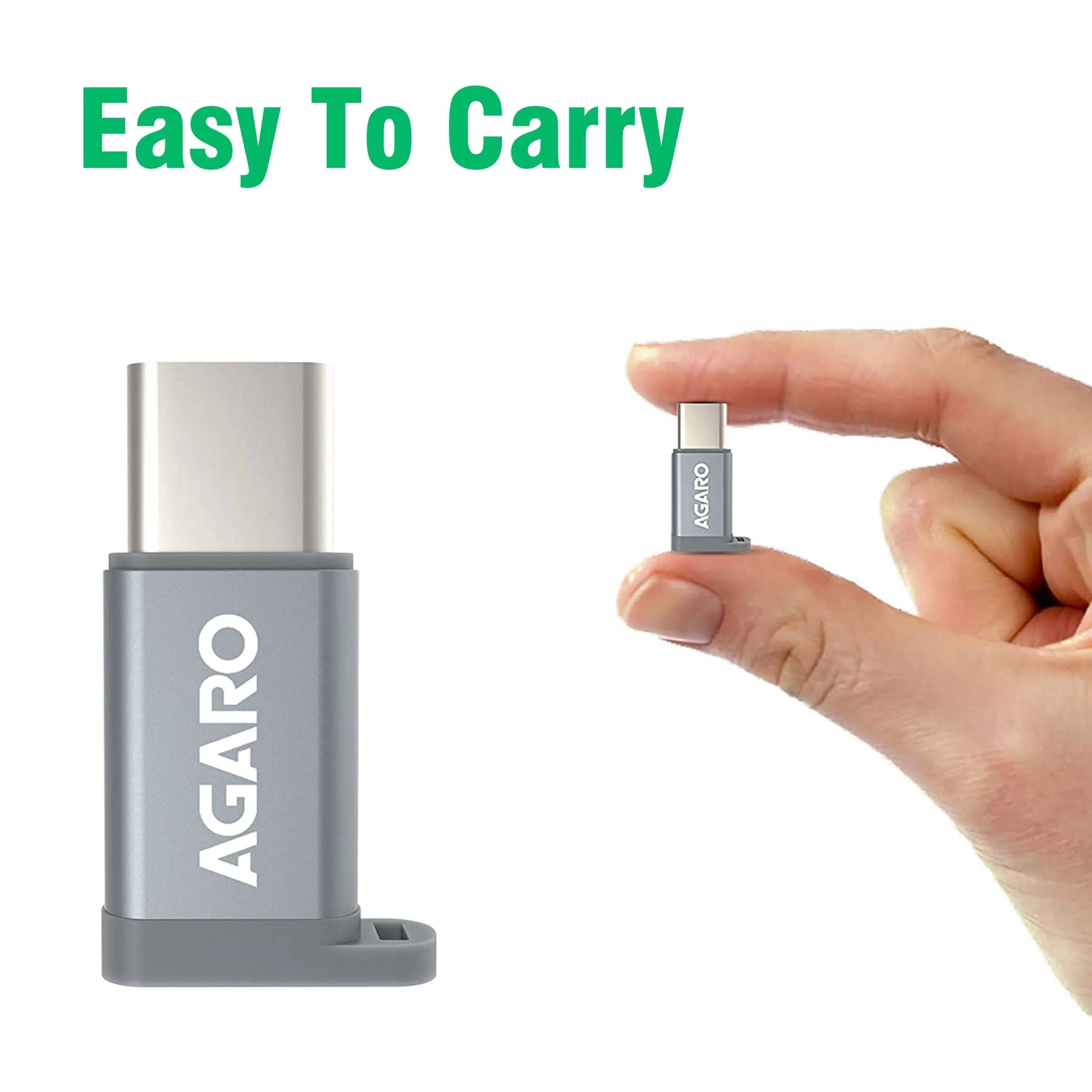 Micro USB to Type-C OTG Adapter - (Metallic Grey) - Image 6