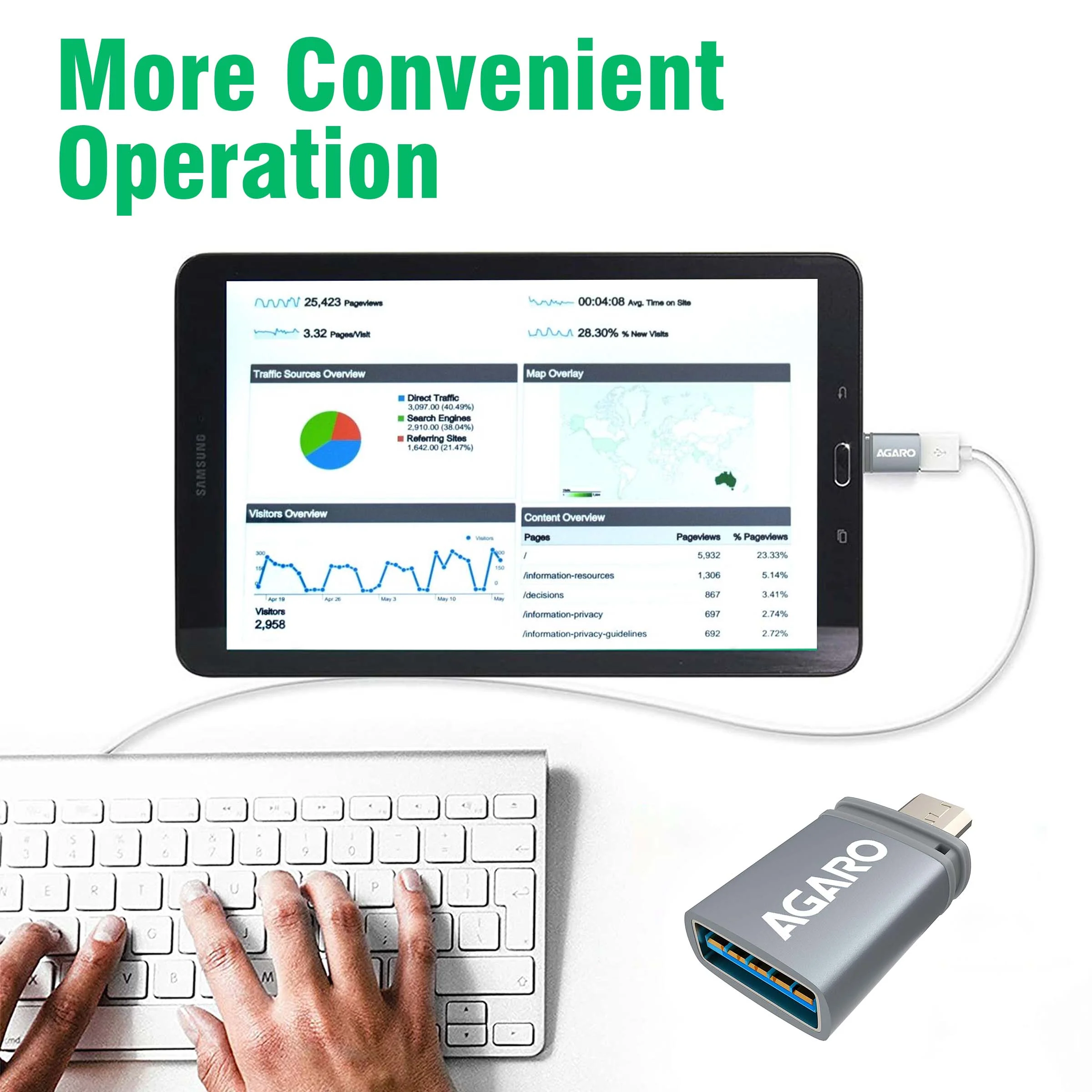 Micro USB to USB A Female OTG Adapter- (Metallic Grey) - Image 5