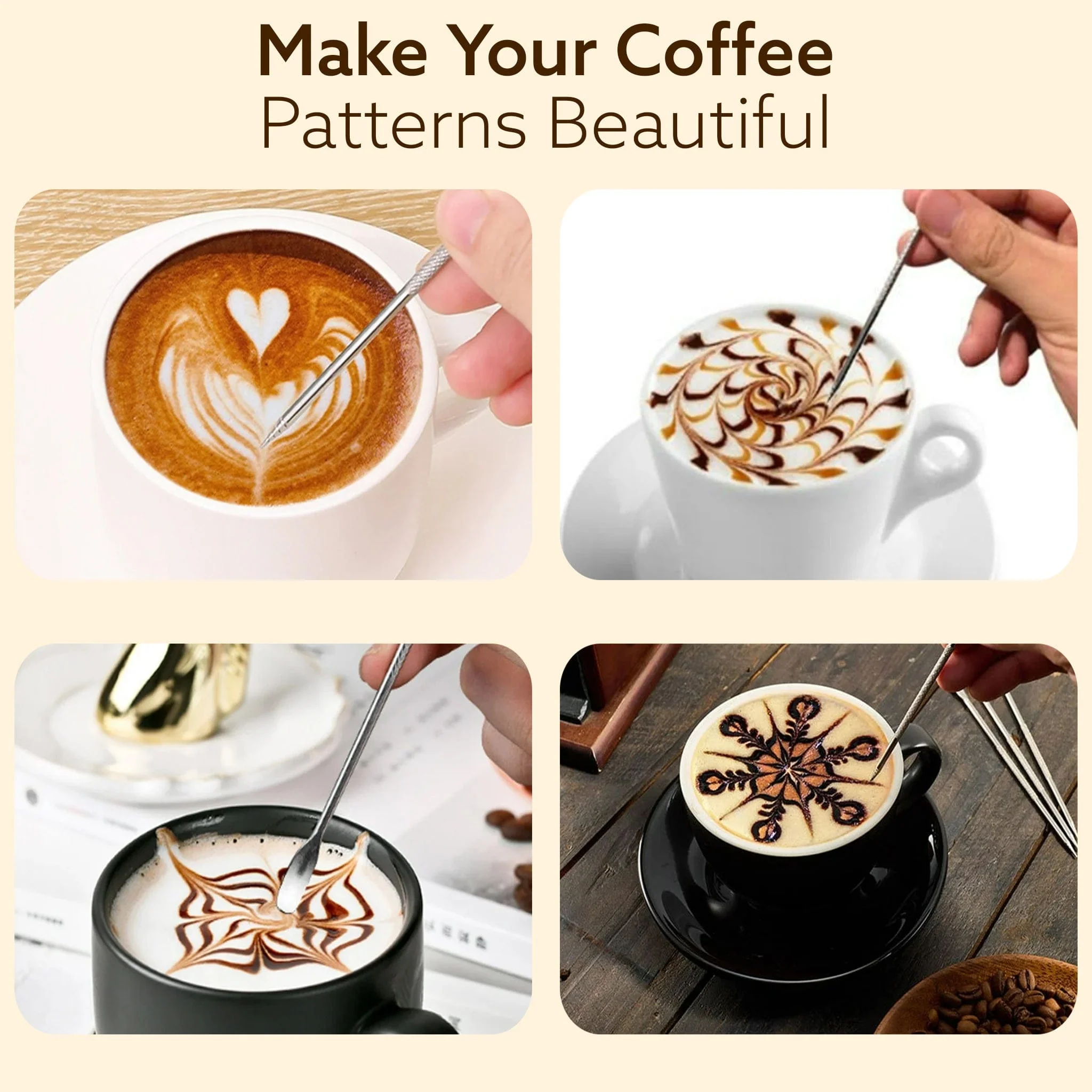 Milk Frothing Pitcher – 350ml Stainless Steel Coffee Jug with Latte Art Pen | Durable 304 Steel Espresso Pitcher for Milk Frothing, Cappuccino & Barista Tools - Image 5