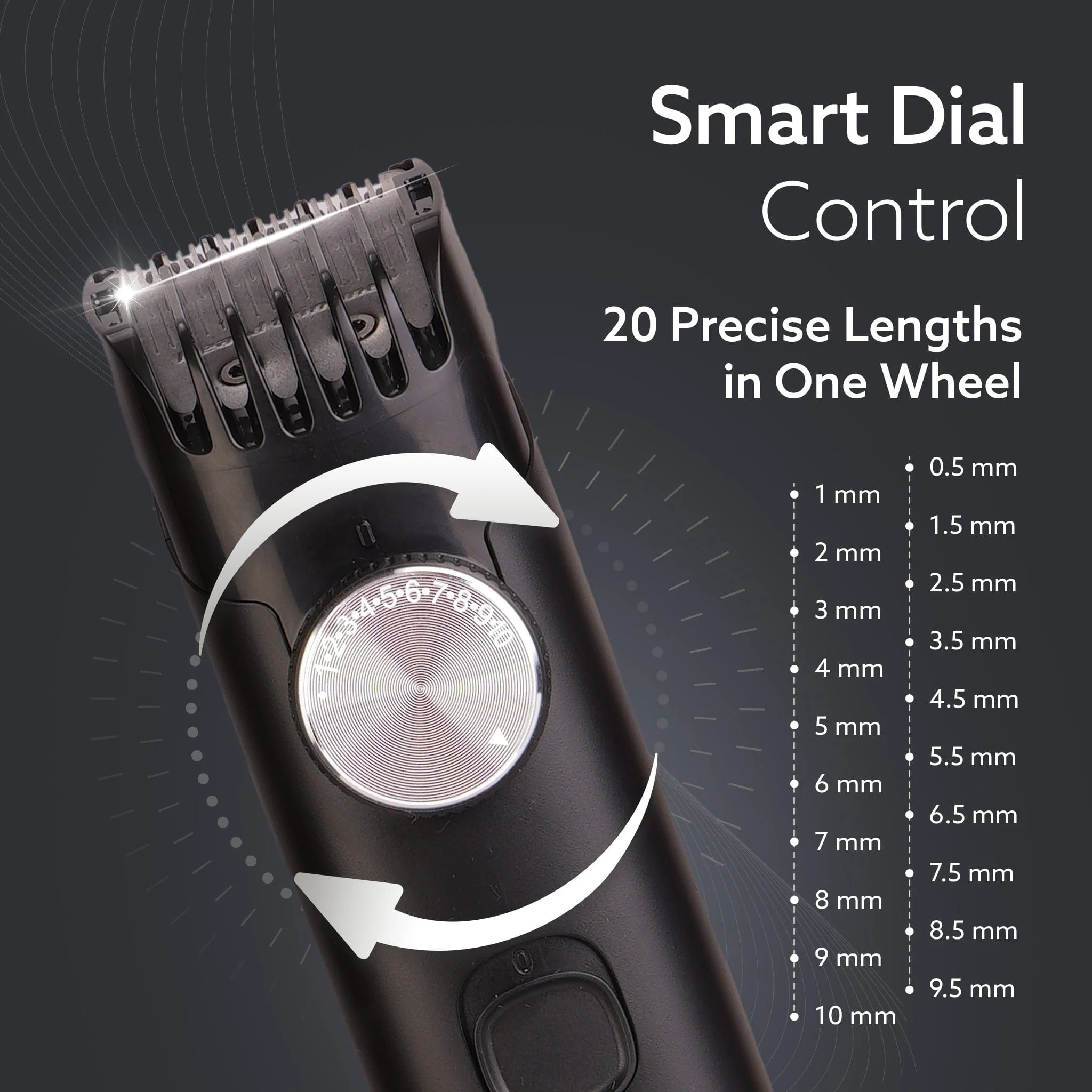 MT 8001 Beard Trimmer for Men, 60min Run Time, USB Charging, Fast Charge, 20 Length Setting, Rechargeable Battery, Black - Image 3