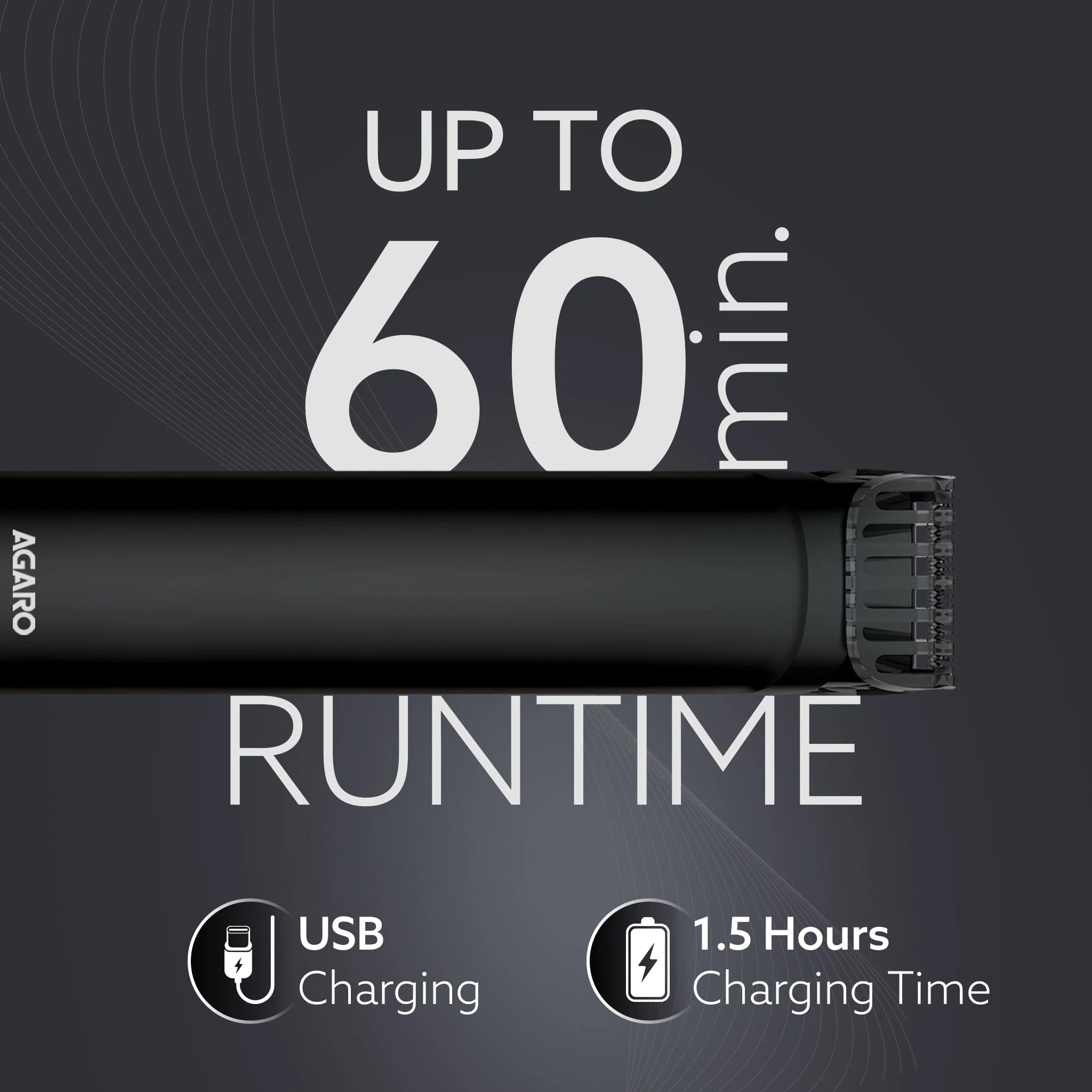 MT 8001 Beard Trimmer for Men, 60min Run Time, USB Charging, Fast Charge, 20 Length Setting, Rechargeable Battery, Black - Image 5