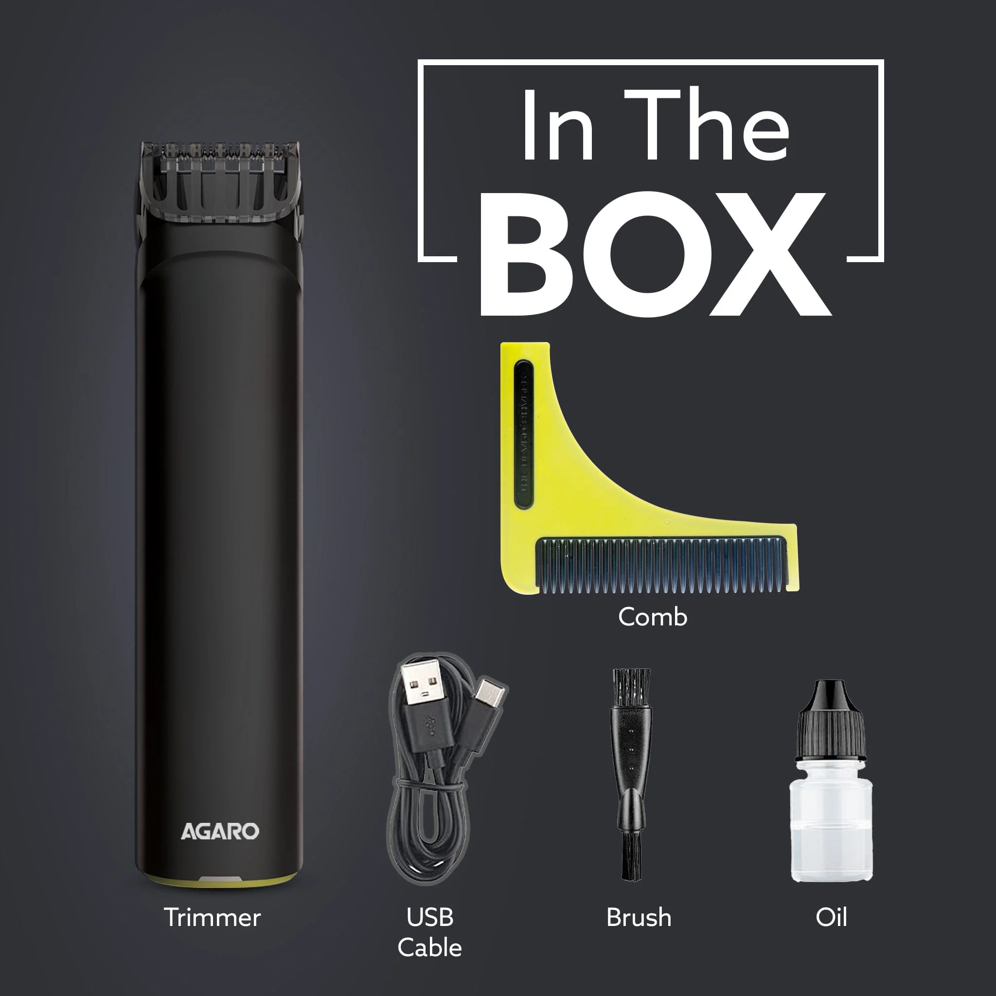 MT 8001 Beard Trimmer for Men, 60min Run Time, USB Charging, Fast Charge, 20 Length Setting, Rechargeable Battery, Black - Image 6