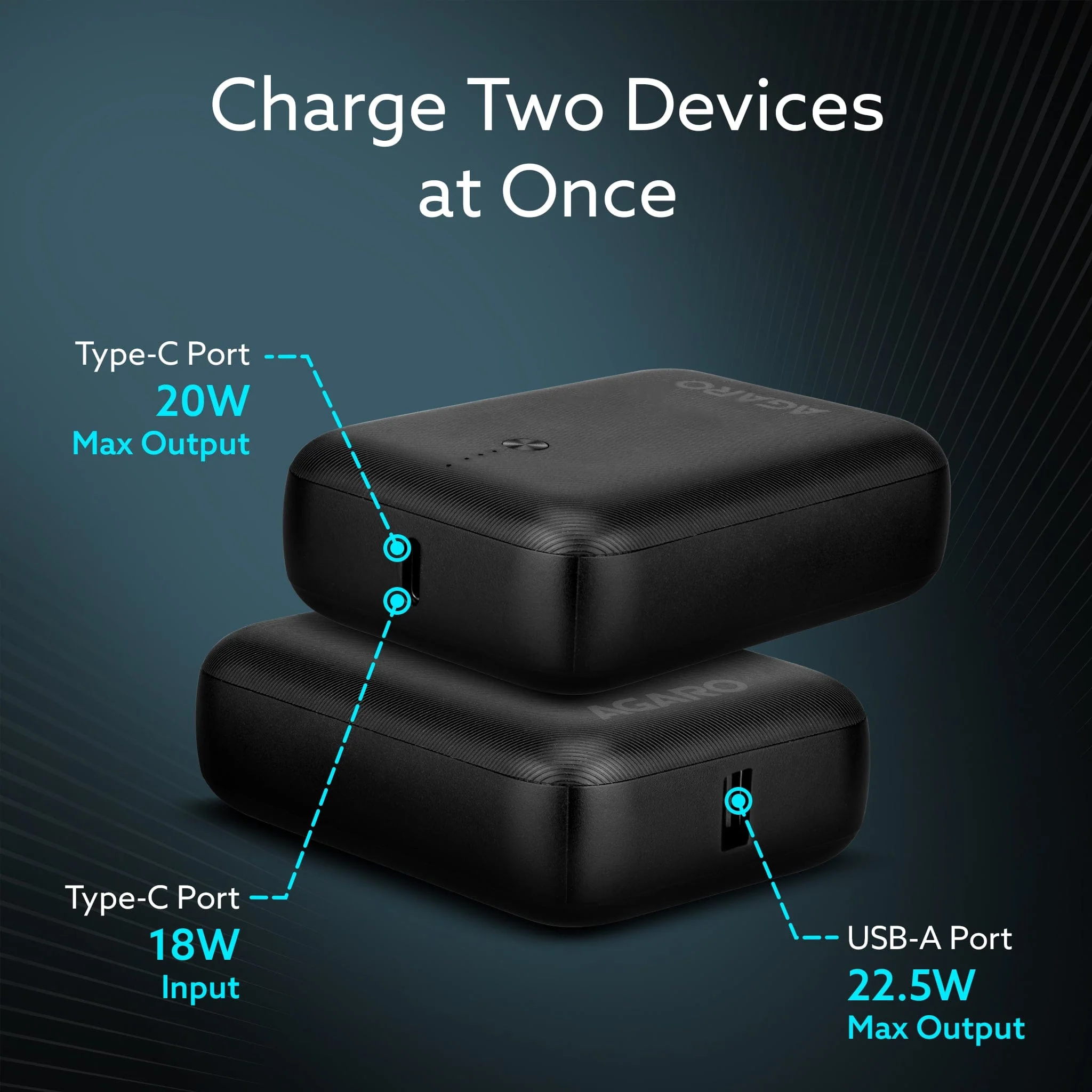Nano Power Bank 10000 mAh, 22.5W Power Delivery for Smartphones, Portable, USB A & C Output, USB C Input, Fast Charge Technology for Tablets, Headphones and Hi-Powered Devices - Image 4