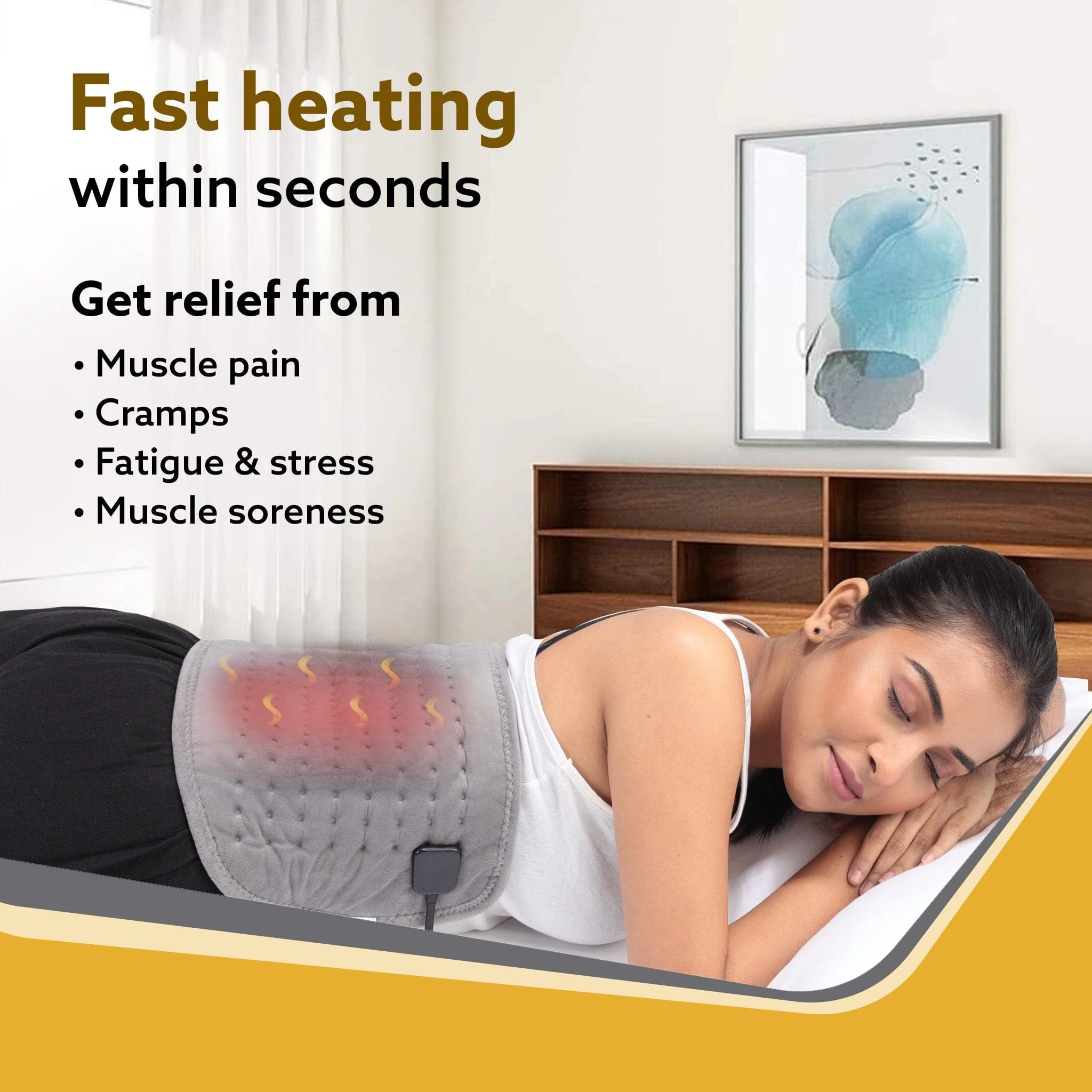 Ortho Electric Heating Pad, Orthopaedic Heating Belt with Temperature Controller, Heat Therapy Waist Belt, for Pain Relief of Back, Neck, Lumbar Muscle Strain, Cramps ( Grey, HP4112) - Image 3