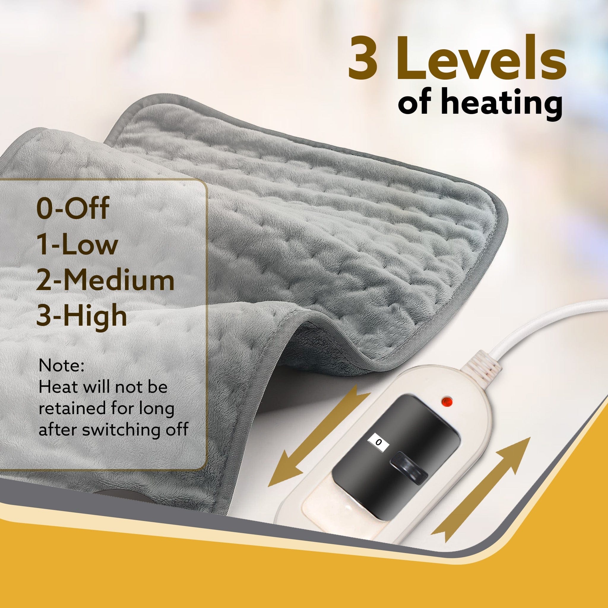 Ortho Electric Heating Pad, Orthopaedic Heating Belt with Temperature Controller, Heat Therapy Waist Belt, for Pain Relief of Back, Neck, Lumbar Muscle Strain, Cramps ( Grey, HP4112) - Image 4