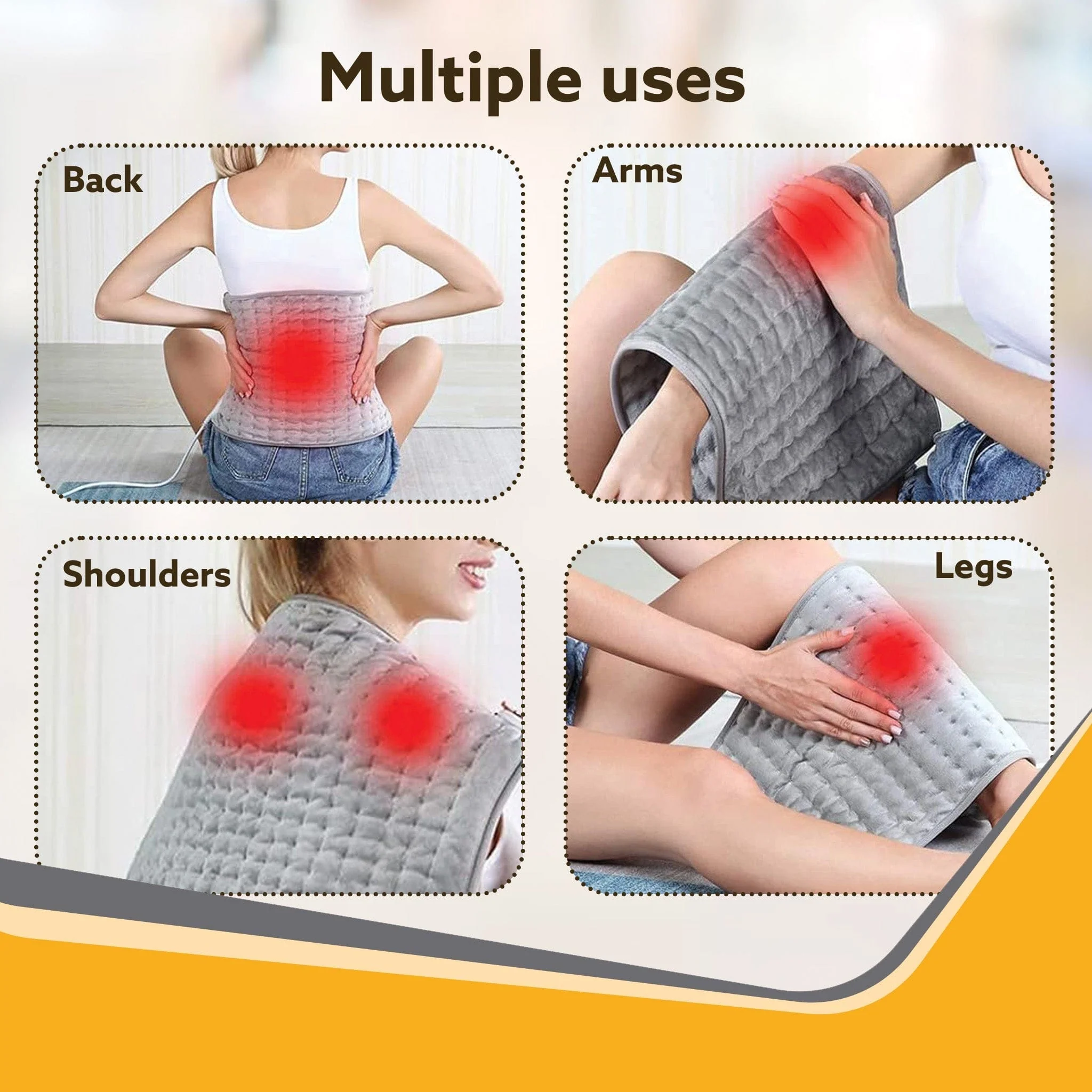 Ortho Electric Heating Pad, Orthopaedic Heating Belt with Temperature Controller, Heat Therapy Waist Belt, for Pain Relief of Back, Neck, Lumbar Muscle Strain, Cramps ( Grey, HP4112) - Image 7