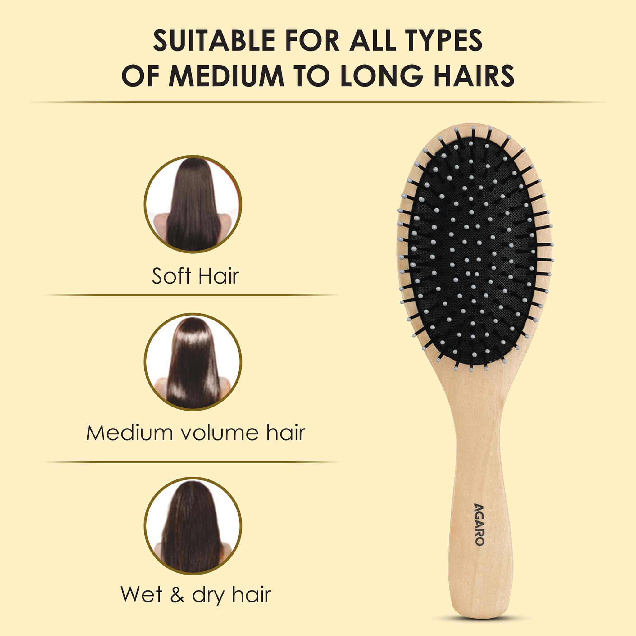Wooden Oval Hair Brush - Image 3