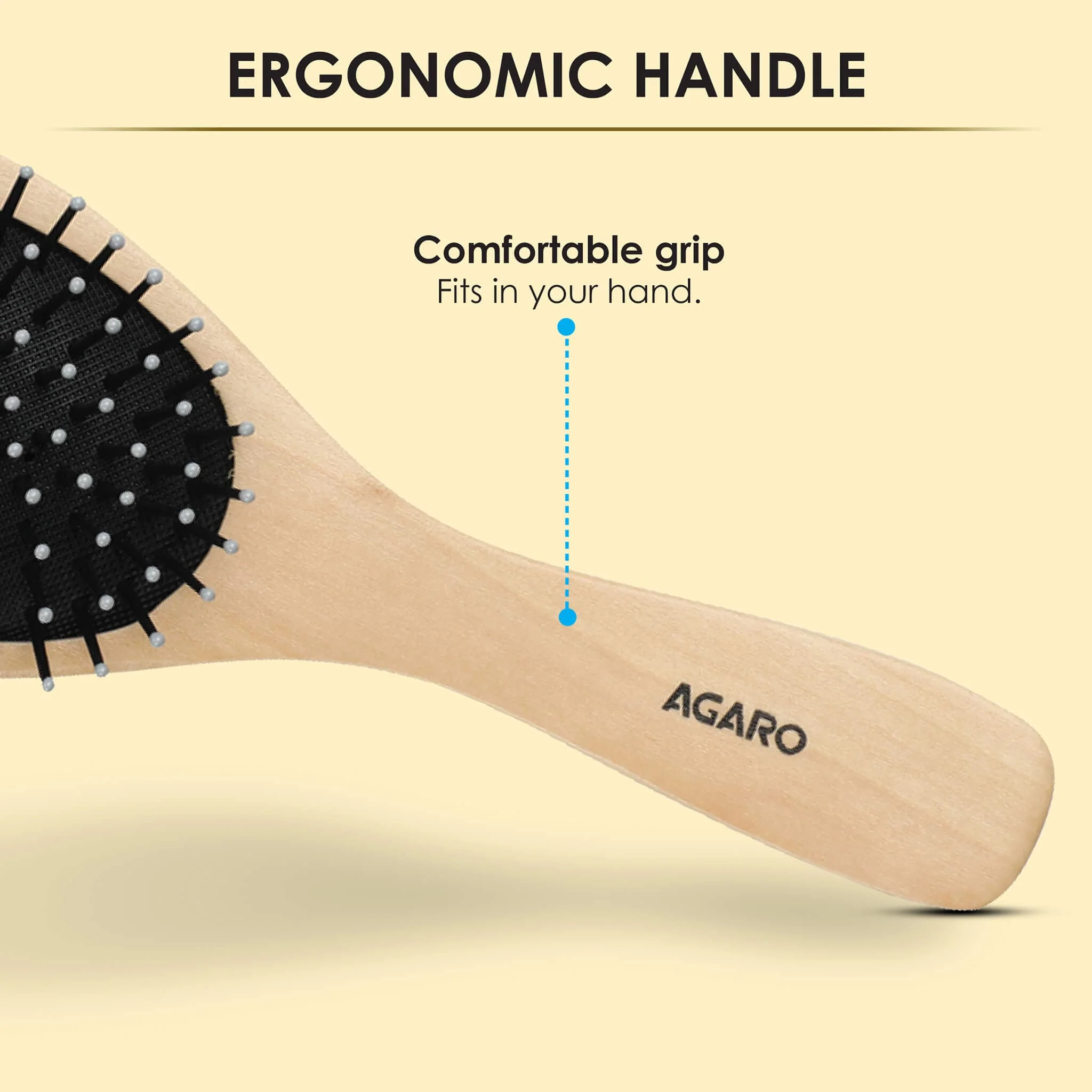 Wooden Oval Hair Brush - Image 5