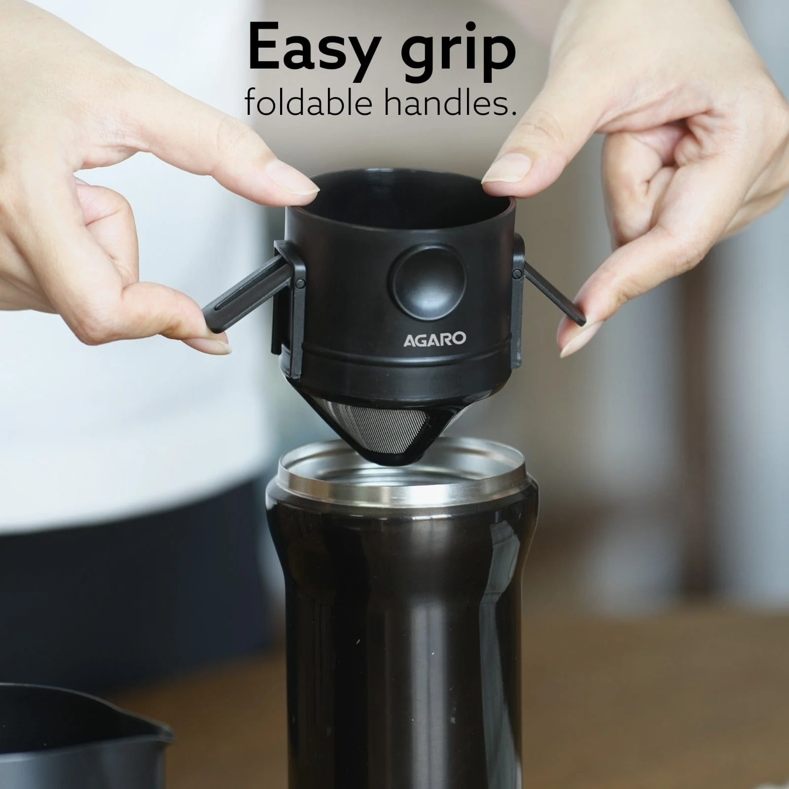 Pour Over Coffee Maker with Double Mesh Filter, Food Grade 304 Stainless Steel & Plastic Coffee Dripper, 100% Paperless, Foldable-Portable & Easy to Clean, Retains True Coffee Flavour - Image 7