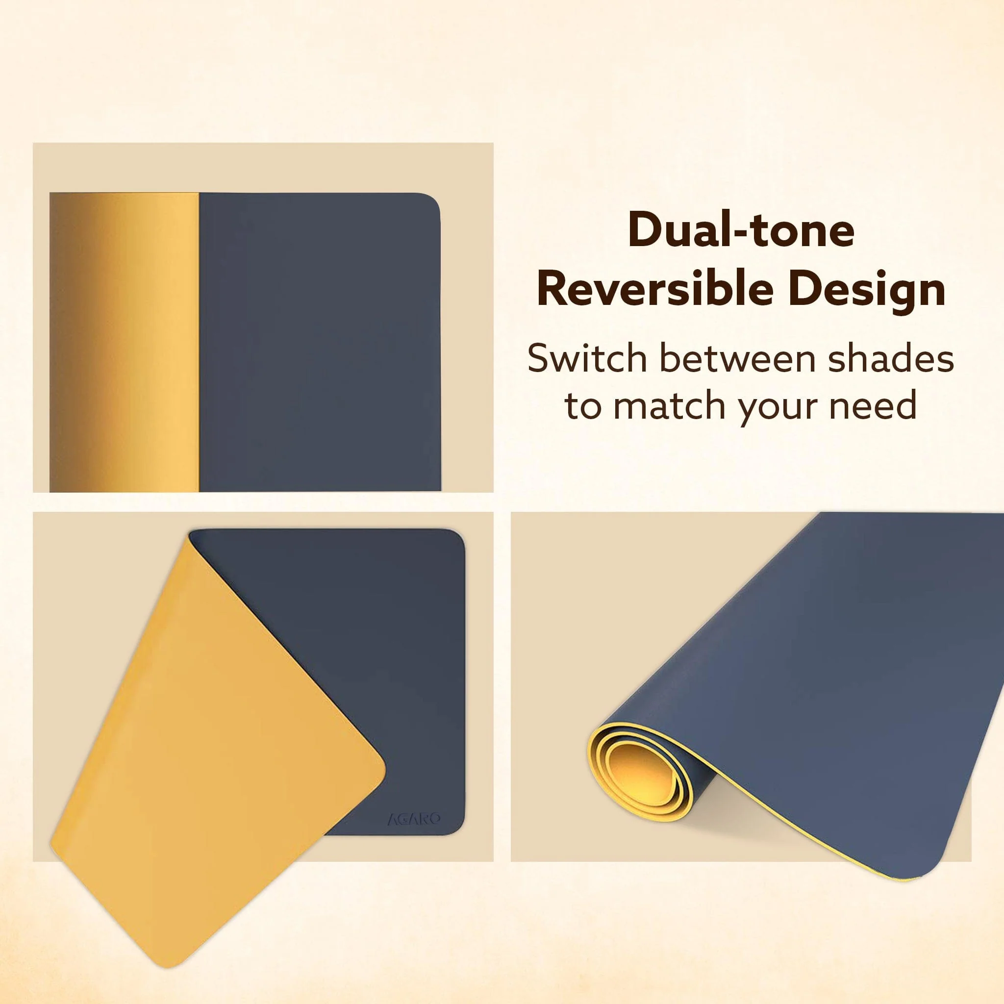 Premium Reversible Desk Mat (90x45 cm), Dual-Tone Vegan Leather Deskpad - Image 5