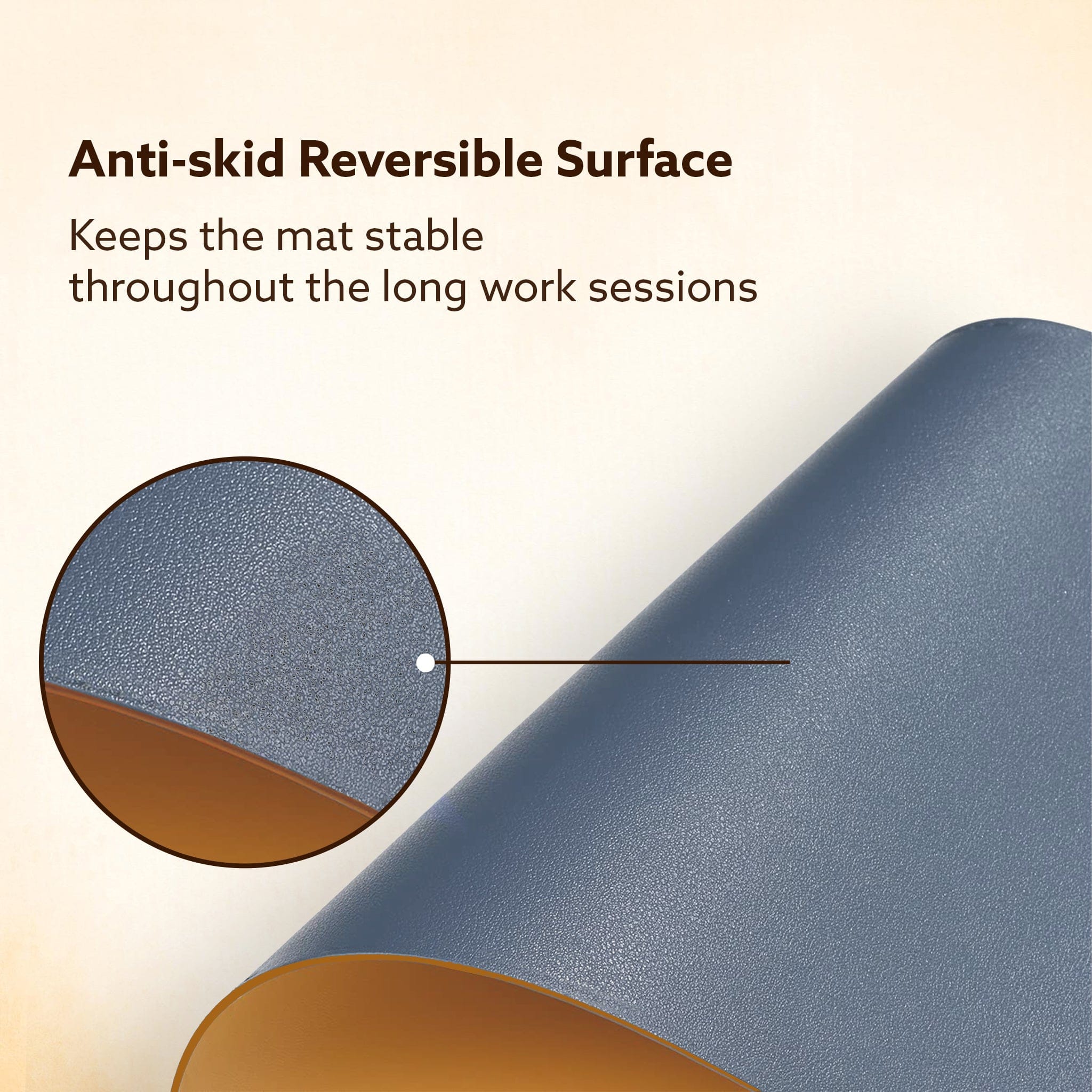 Premium Reversible Desk Mat (90x45 cm), Dual-Tone Vegan Leather Deskpad - Image 6