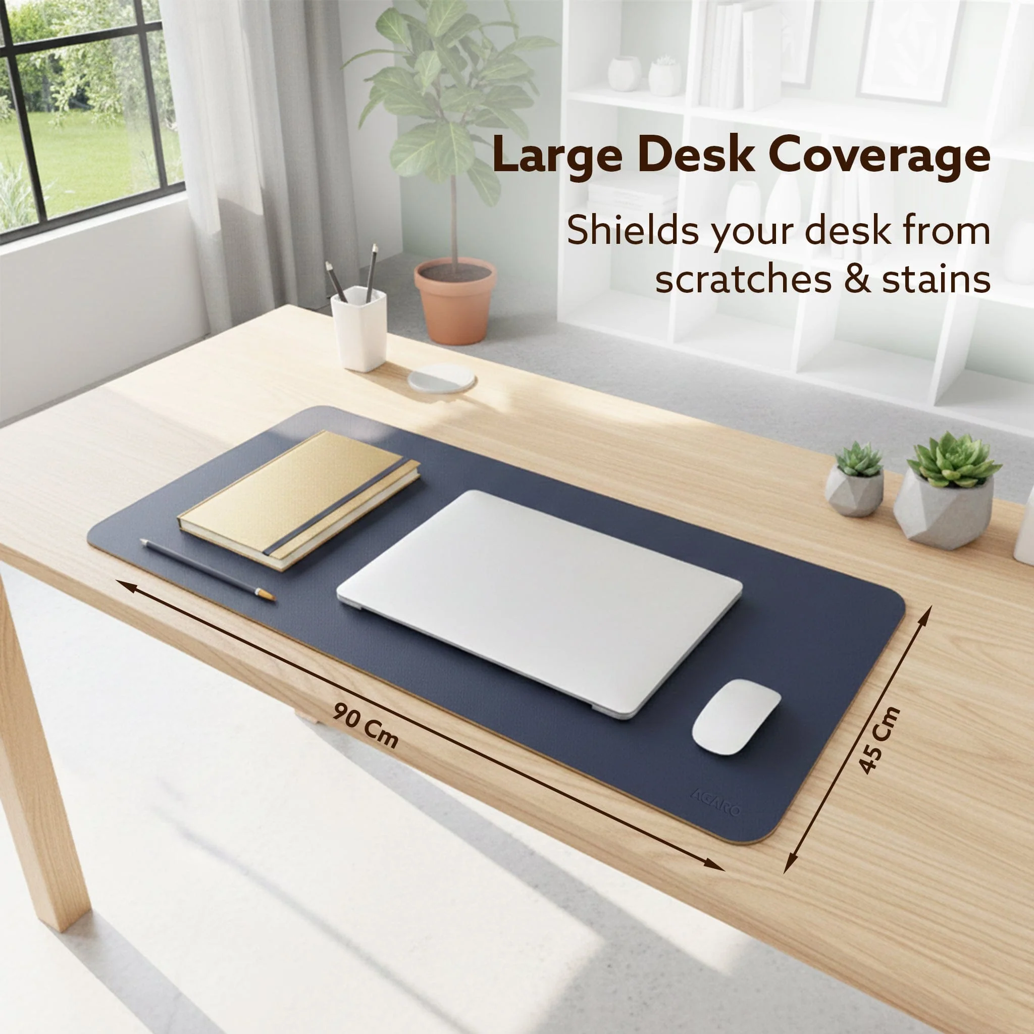 Premium Reversible Desk Mat (90x45 cm), Dual-Tone Vegan Leather Deskpad - Image 7