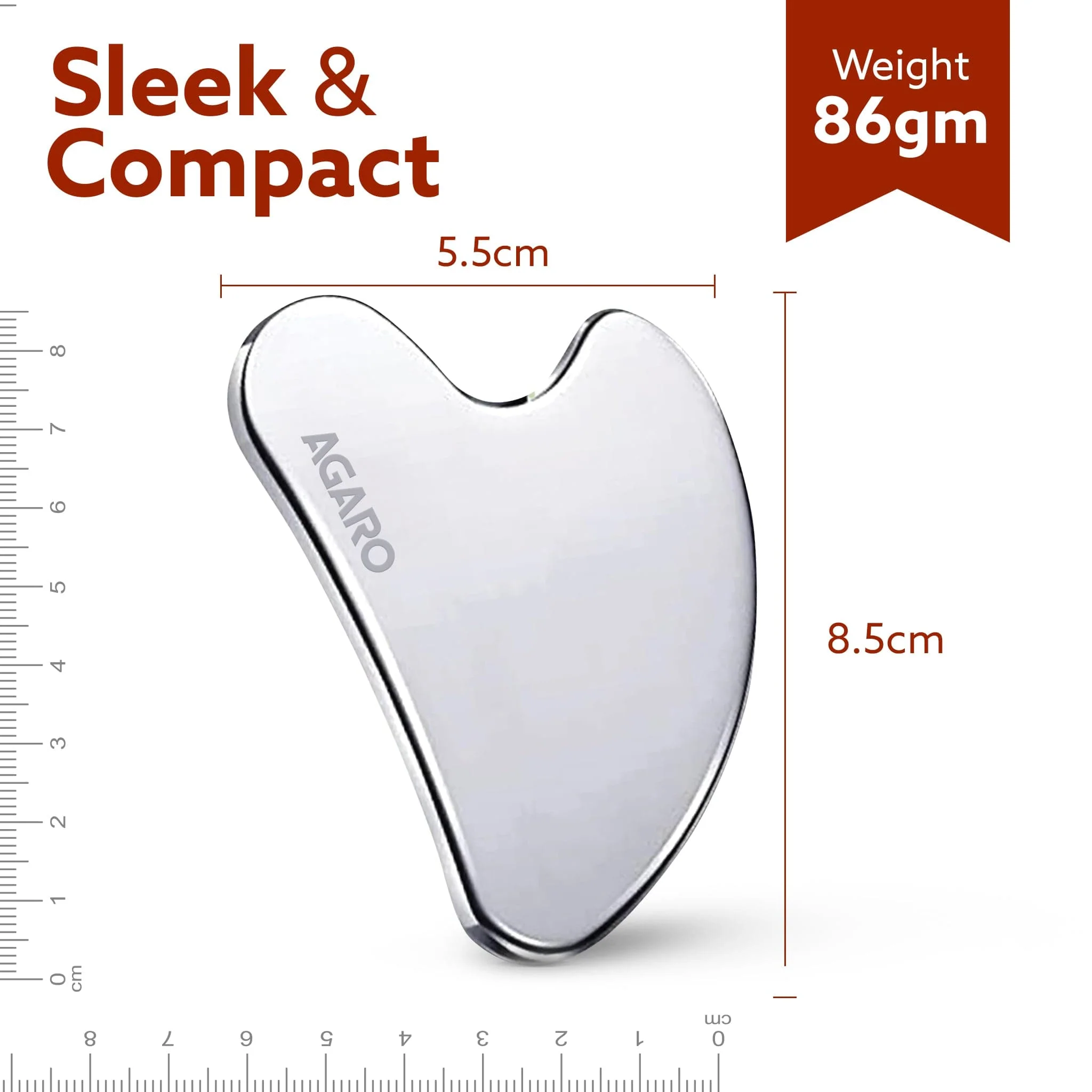 Premium Stainless Steel Gua Sha Tool – Facial Massager for Face, Neck & Eyes, Tightens Skin, Reduces Wrinkles & Relaxes Muscles, improve circulation, reduce puffiness, enhance skin elasticity - Image 6