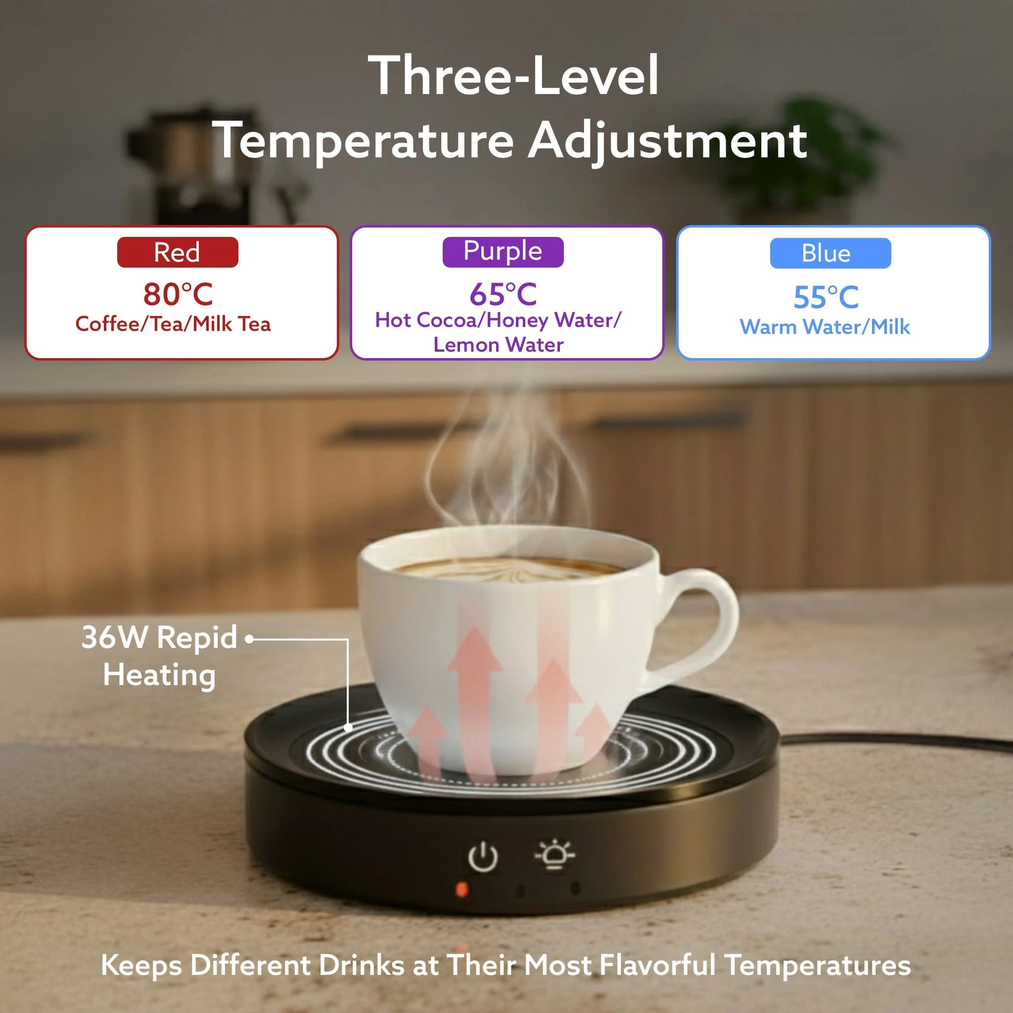 Regal Coffee Mug Warmer – Cup Heater for Coffee-Tea, Milk & Hot Drinks, Portable Electric Heating Pad with Constant Temperature, for Home, Office & Travel - Image 3