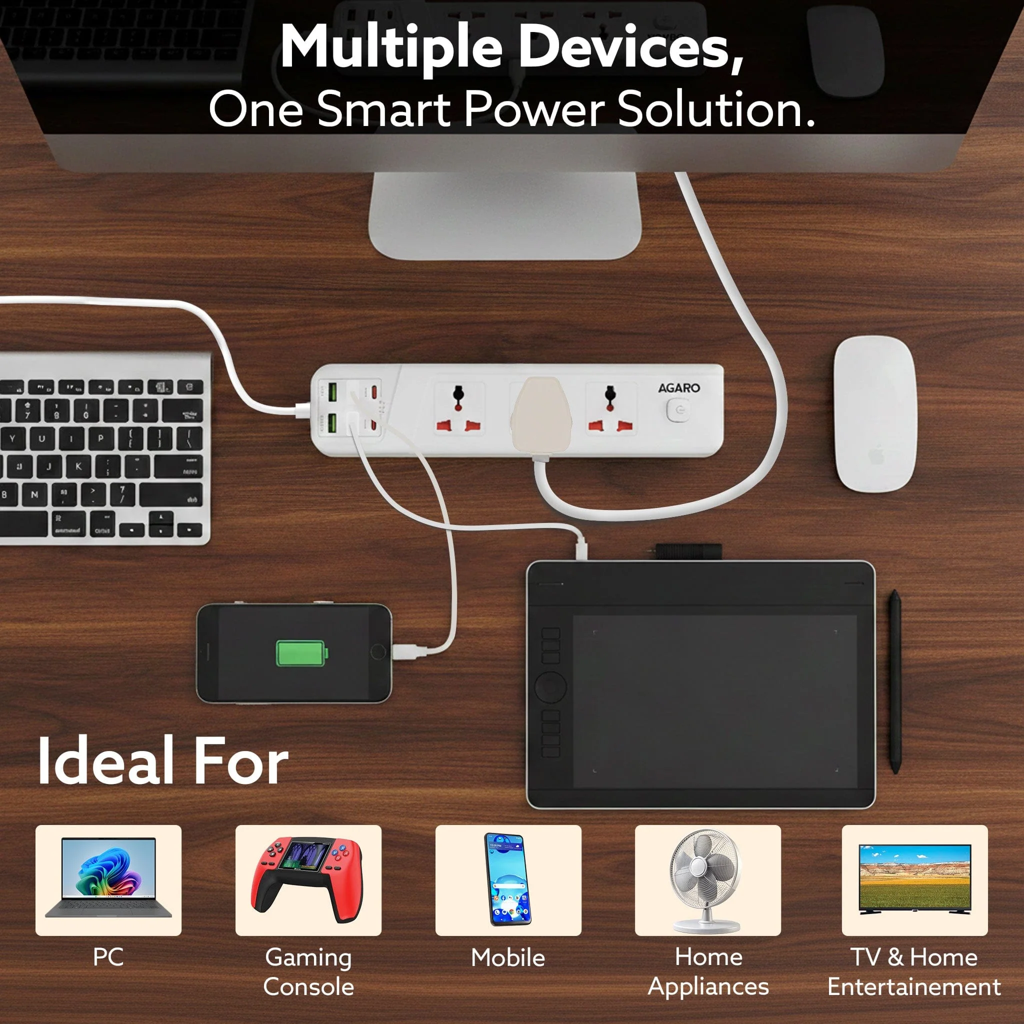 Regal Extension Board 3 Universal Sockets, 4 USB + 2 Type-C Fast Charging, 2500W - Image 5