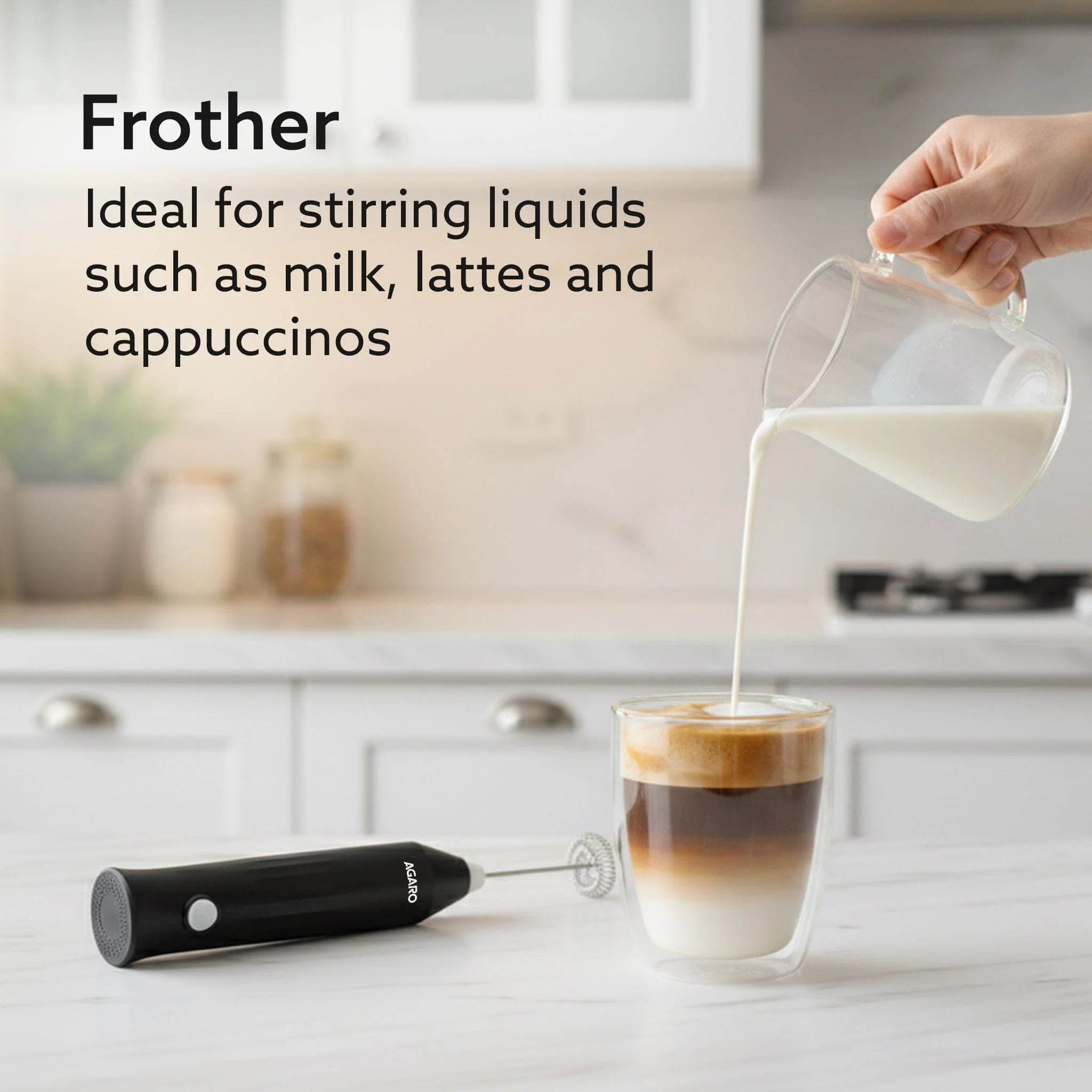Regal Rechargeable Milk Frother, 3-Speed Handheld Electric Whisk with Stand, Portable Mixer for Coffee, Lattes, Hot Chocolates, Shakes & Eggs, Home & Office Use, Stainless Steel - Image 2