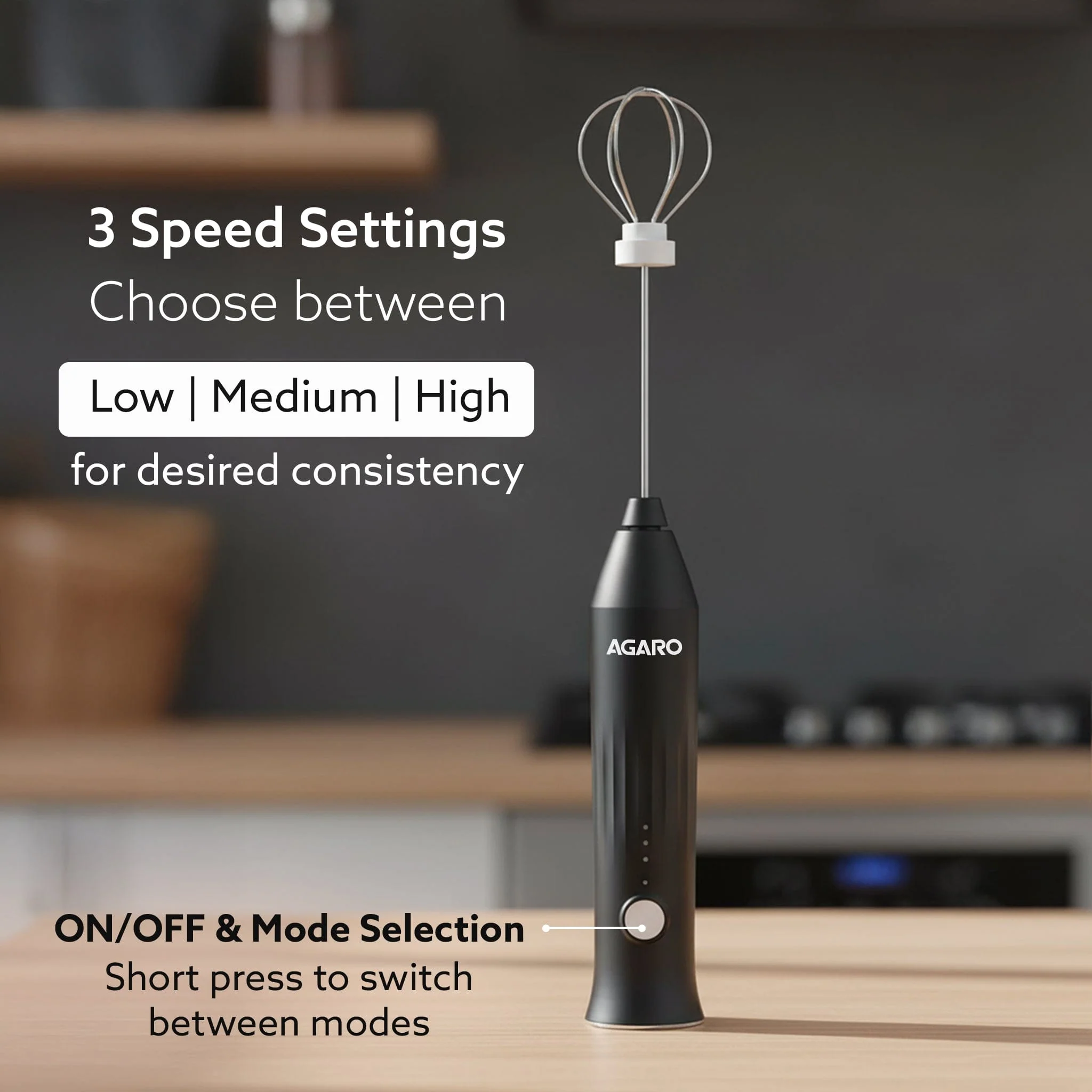 Regal Rechargeable Milk Frother, 3-Speed Handheld Electric Whisk with Stand, Portable Mixer for Coffee, Lattes, Hot Chocolates, Shakes & Eggs, Home & Office Use, Stainless Steel - Image 7