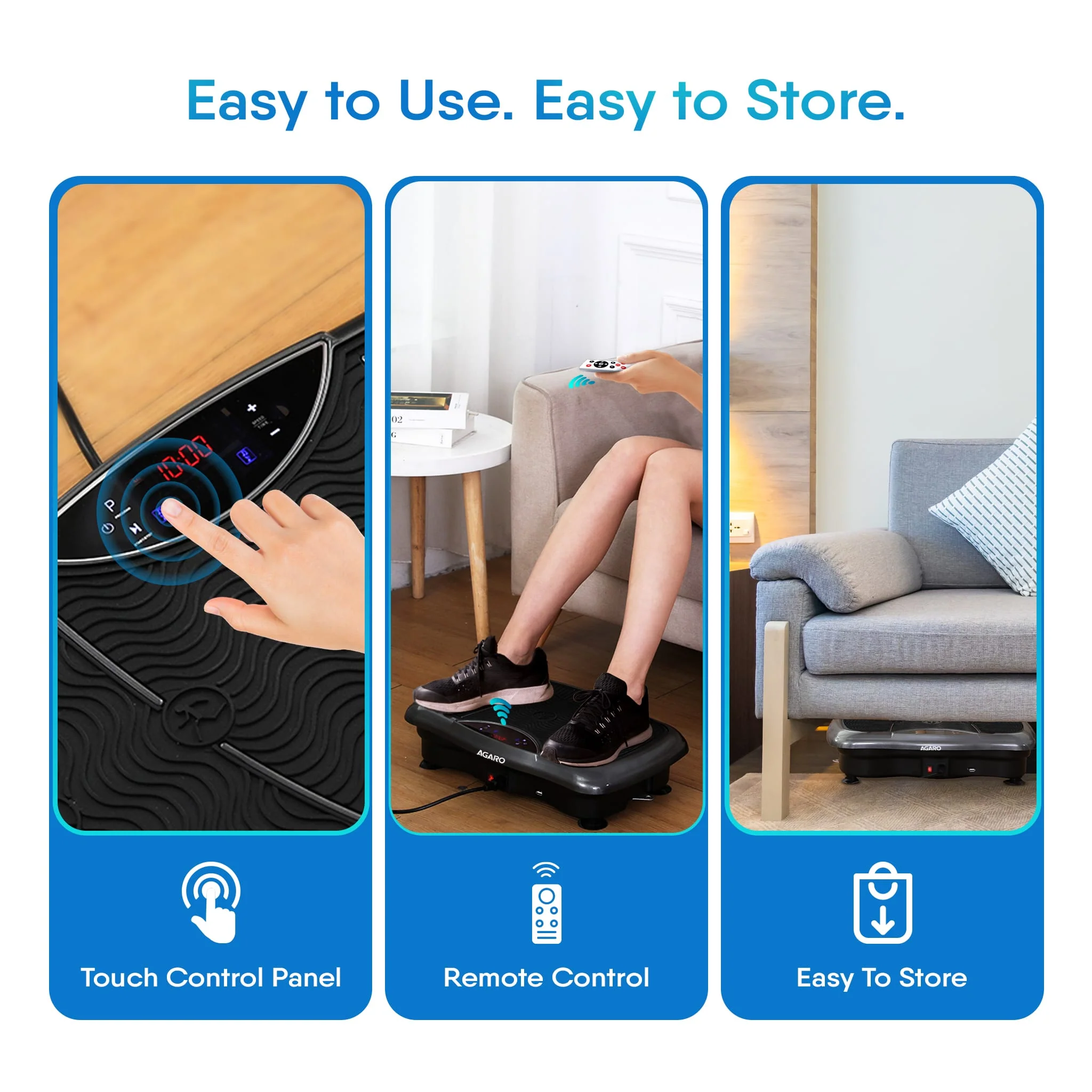 Regal Vibration Plate Massager, Home & Gym Workout Machine for Muscle Toning, Calorie Burning, Massaging & Weight Loss Comes with 5 Program Mode with Remote,2 Balance Straps, Black - Image 5