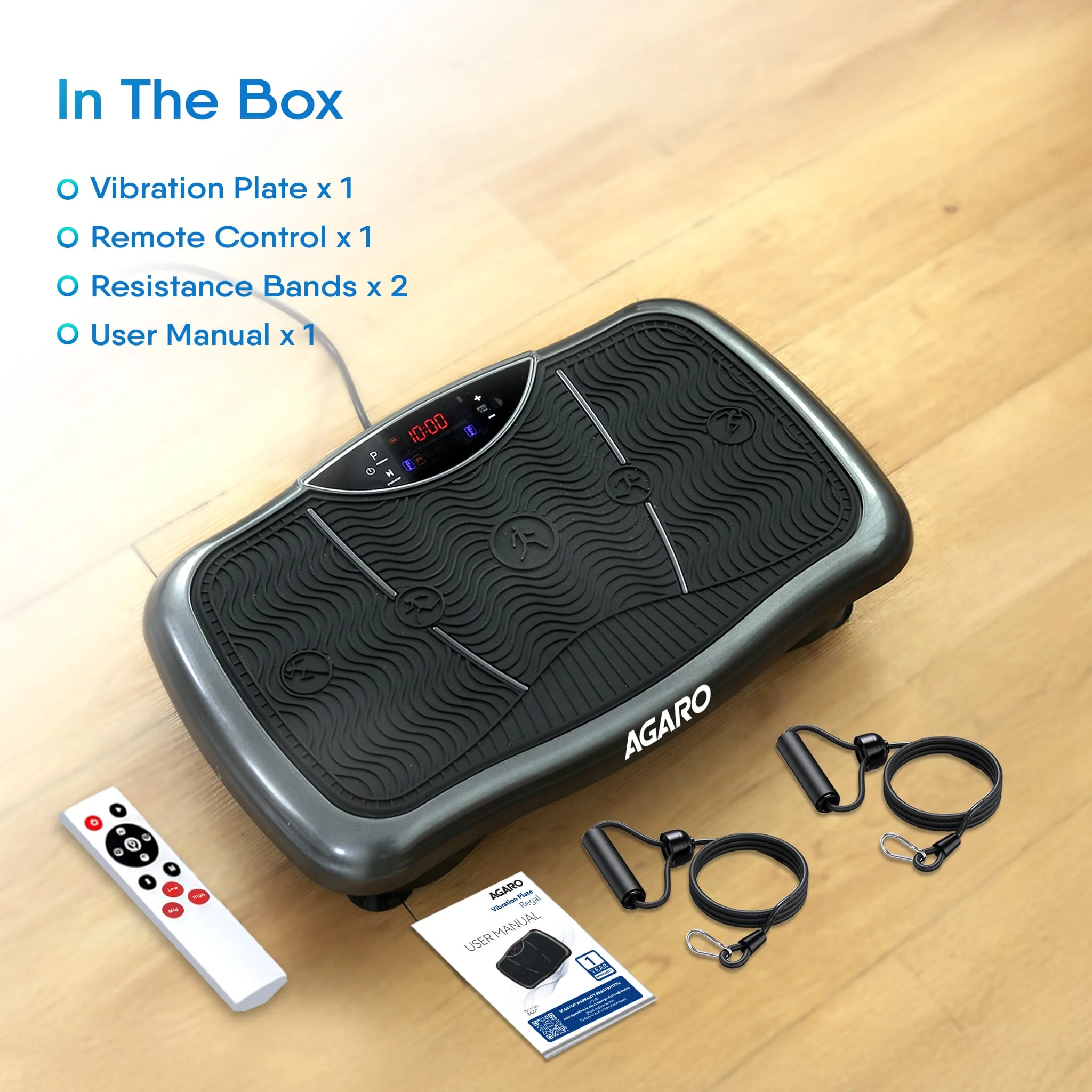 Regal Vibration Plate Massager, Home & Gym Workout Machine for Muscle Toning, Calorie Burning, Massaging & Weight Loss Comes with 5 Program Mode with Remote,2 Balance Straps, Black - Image 6