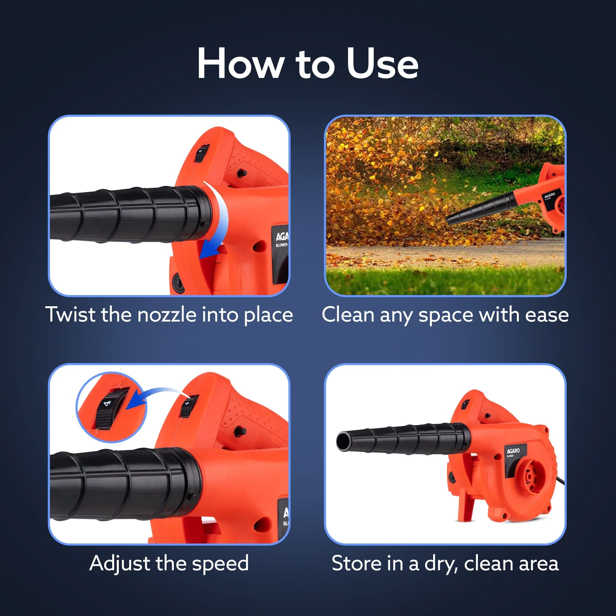 Regency Electric Air Blower, 600W, 13,000 RPM, 2.8 m³/min Airflow, Variable Speed Control, Red - Image 5