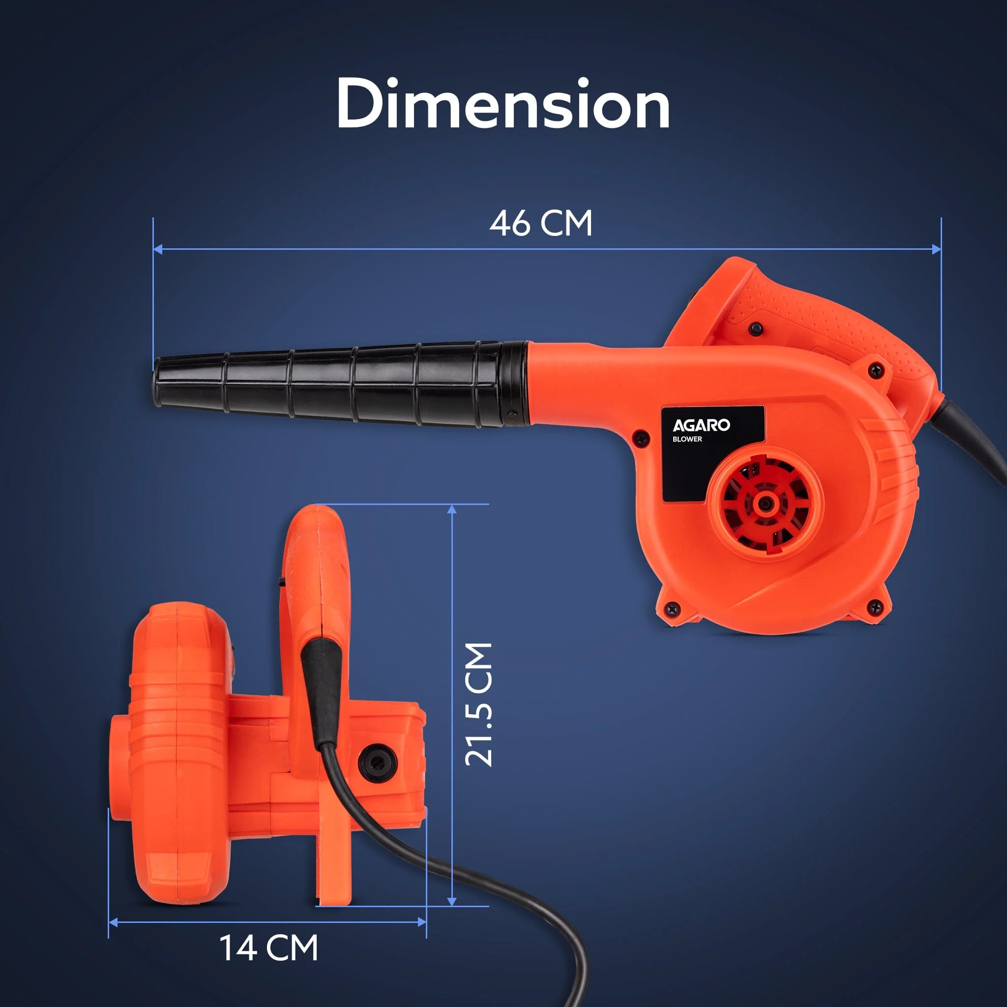 Regency Electric Air Blower, 600W, 13,000 RPM, 2.8 m³/min Airflow, Variable Speed Control, Red - Image 6