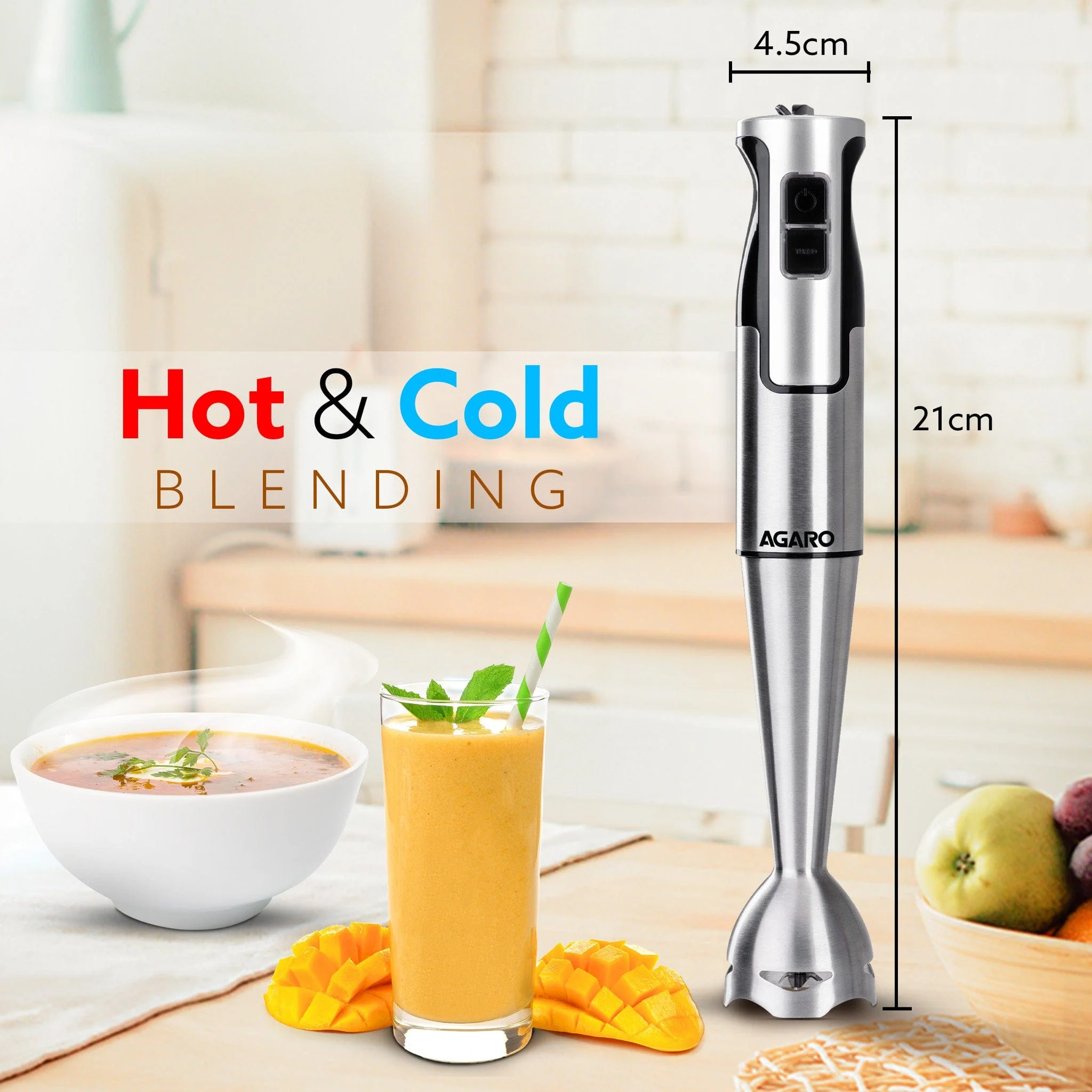 Regency Hand Blender, 600W, Variable Speed Modes & Speed Regulator, Stainless Steel Blades, Mixing, Blending, Whisking, Low Noise - Image 6