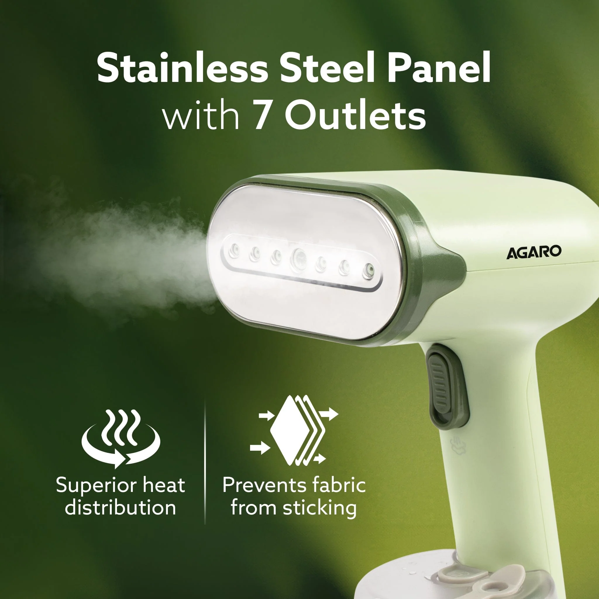 Regency Handheld Garment Steamer, Wrinkle Remover, Iron, Fast Heat, Ceramic Steam Nozzle, 1200W, 250 ML Water Tank, Detachable Fabric Brush - Image 3