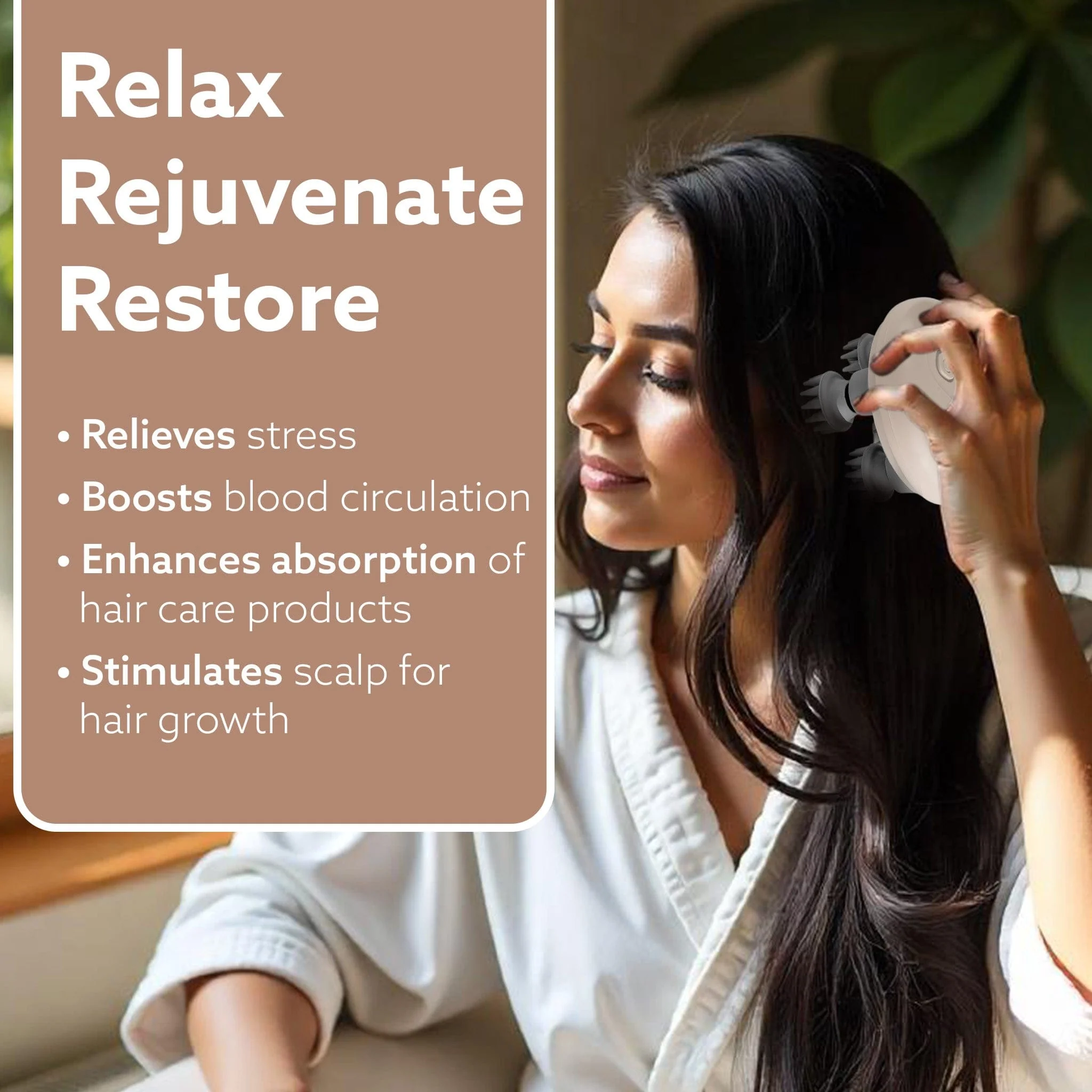 Regency Scalp Massager, Rechargeable Electric Head Kneading Massager, 3 Speed Modes, Handheld Portable Head Scratcher Massager for Hair Growth, Deep Clean & Stress Relax, White - Image 7