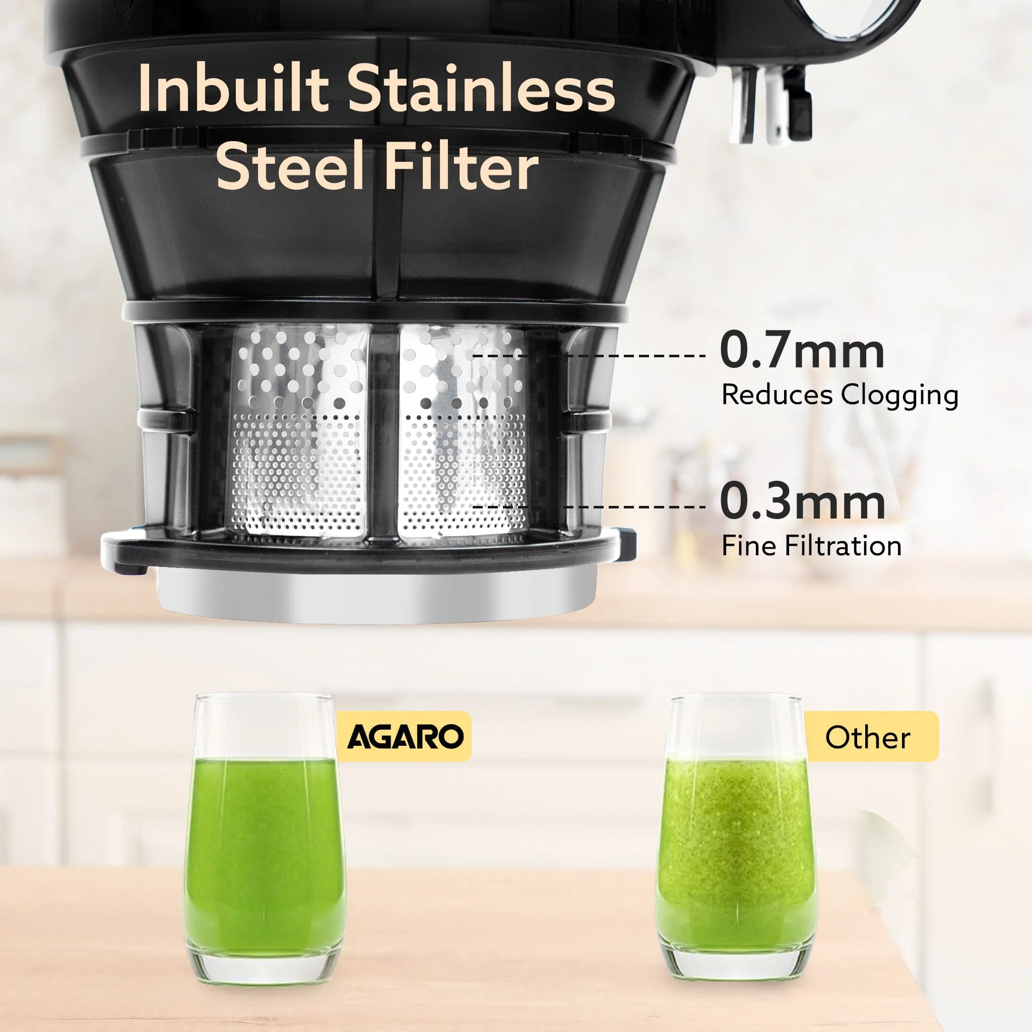 Regency Slow Juicer, 250 Watt AC Motor, Cold Pressed - Fruit, Vegetable Juicer & Nut Milks, Easy Assembly & Cleaning, Intelligent Safety Features & Auto Reverse, Stainless Steel Filter, BPA-Free - Image 5
