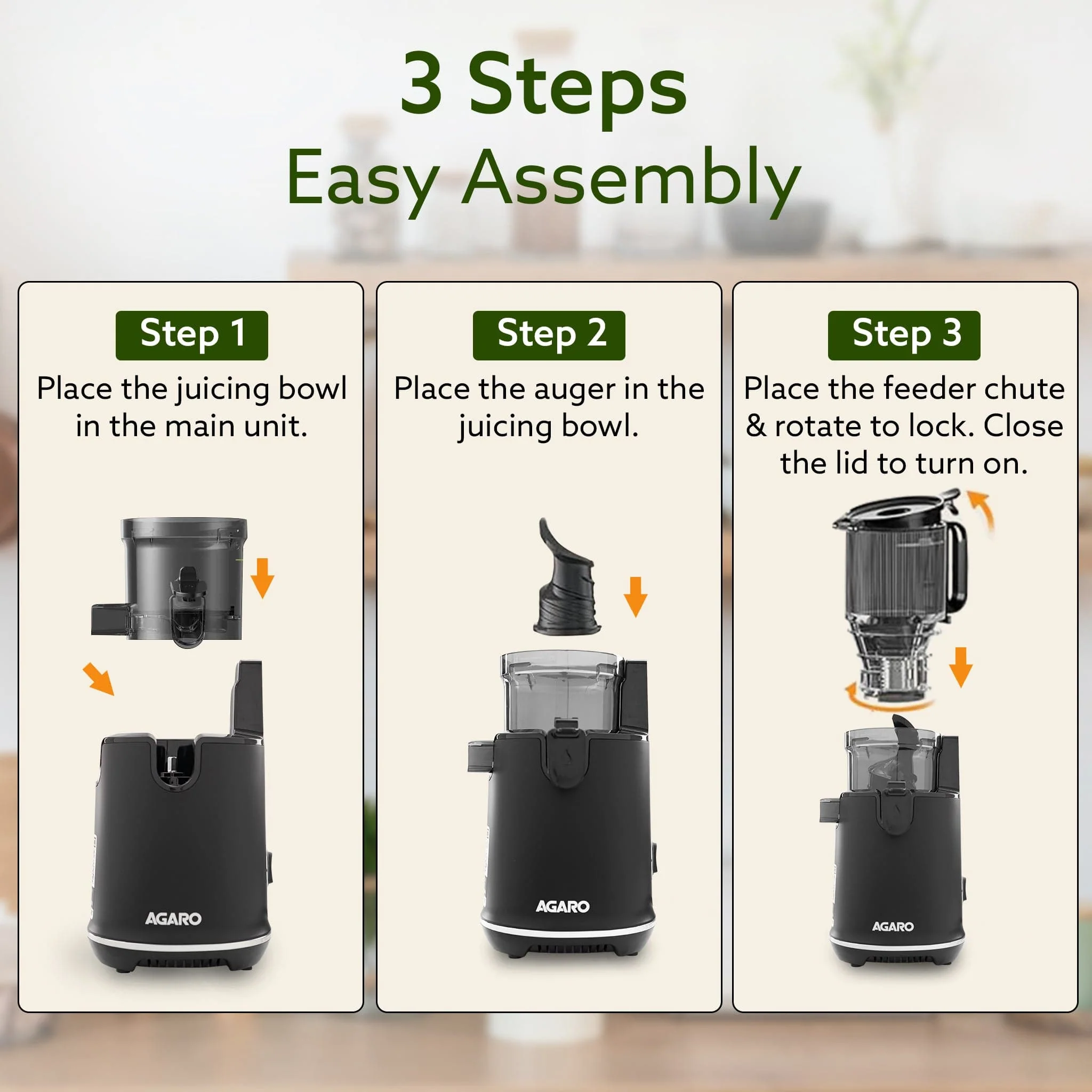 Regency Slow Juicer, 250 Watt AC Motor, Cold Pressed - Fruit, Vegetable Juicer & Nut Milks, Easy Assembly & Cleaning, Intelligent Safety Features & Auto Reverse, Stainless Steel Filter, BPA-Free - Image 6