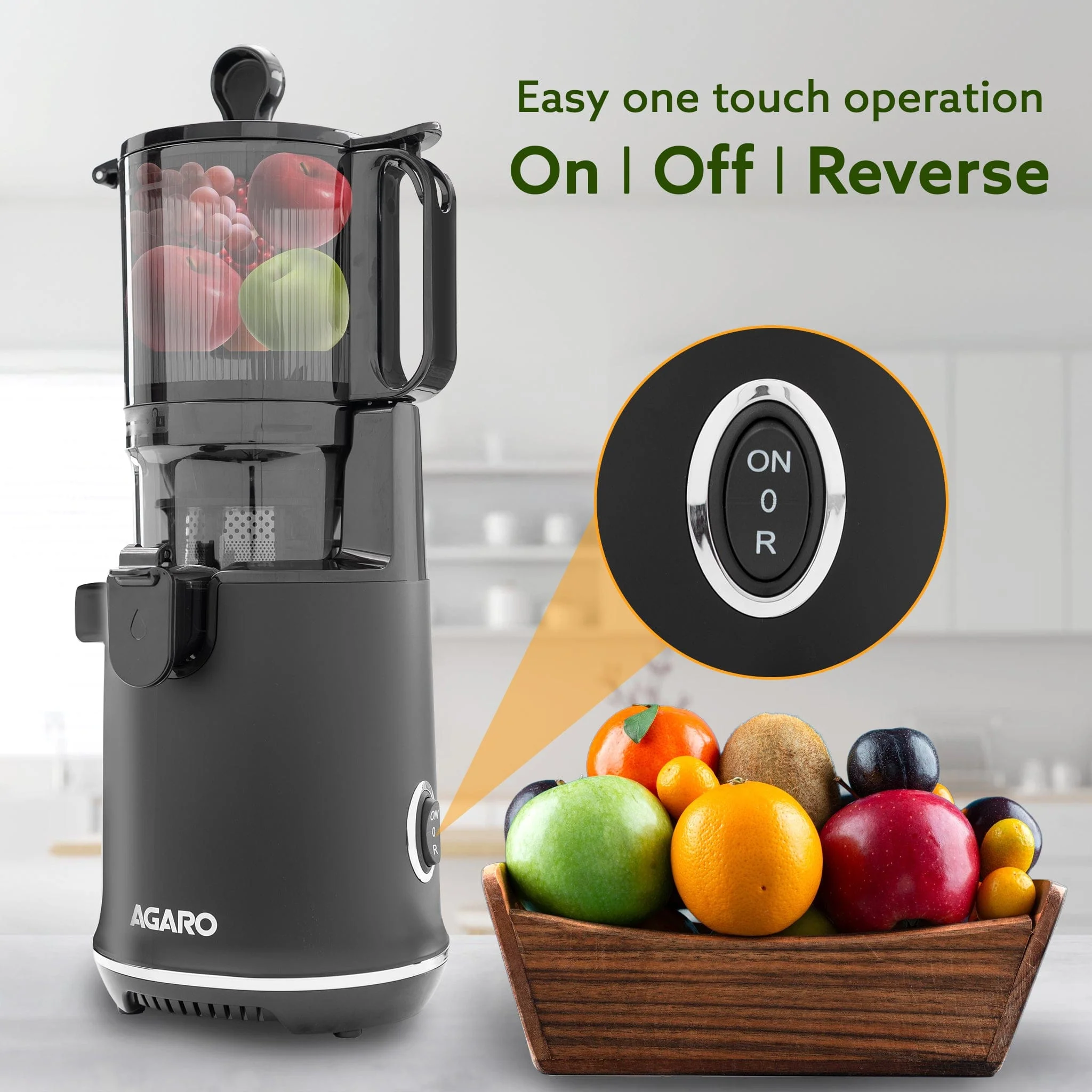 Regency Slow Juicer, 250 Watt AC Motor, Cold Pressed - Fruit, Vegetable Juicer & Nut Milks, Easy Assembly & Cleaning, Intelligent Safety Features & Auto Reverse, Stainless Steel Filter, BPA-Free - Image 8