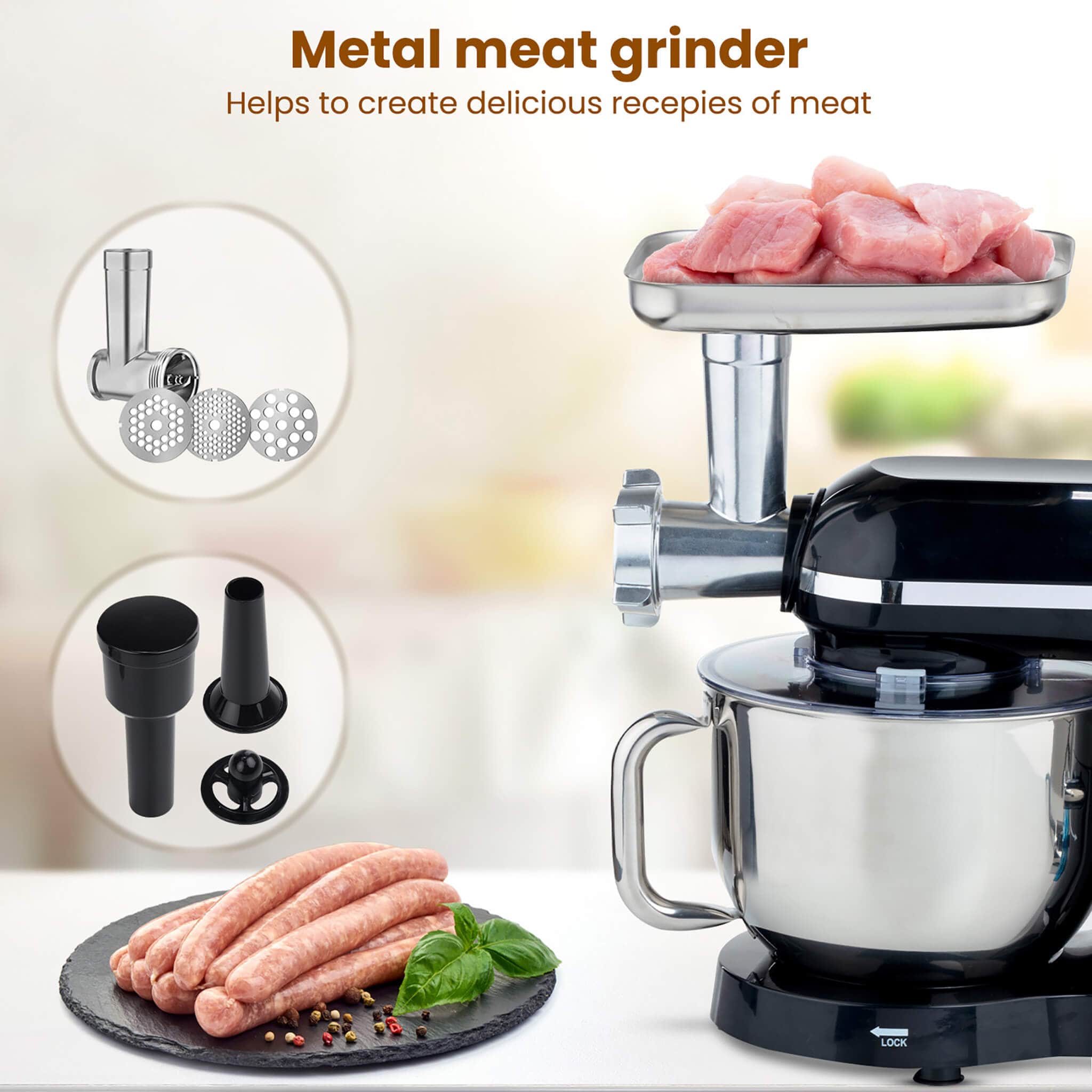 Regency Stand Mixer - 1400W - Black - Image 6