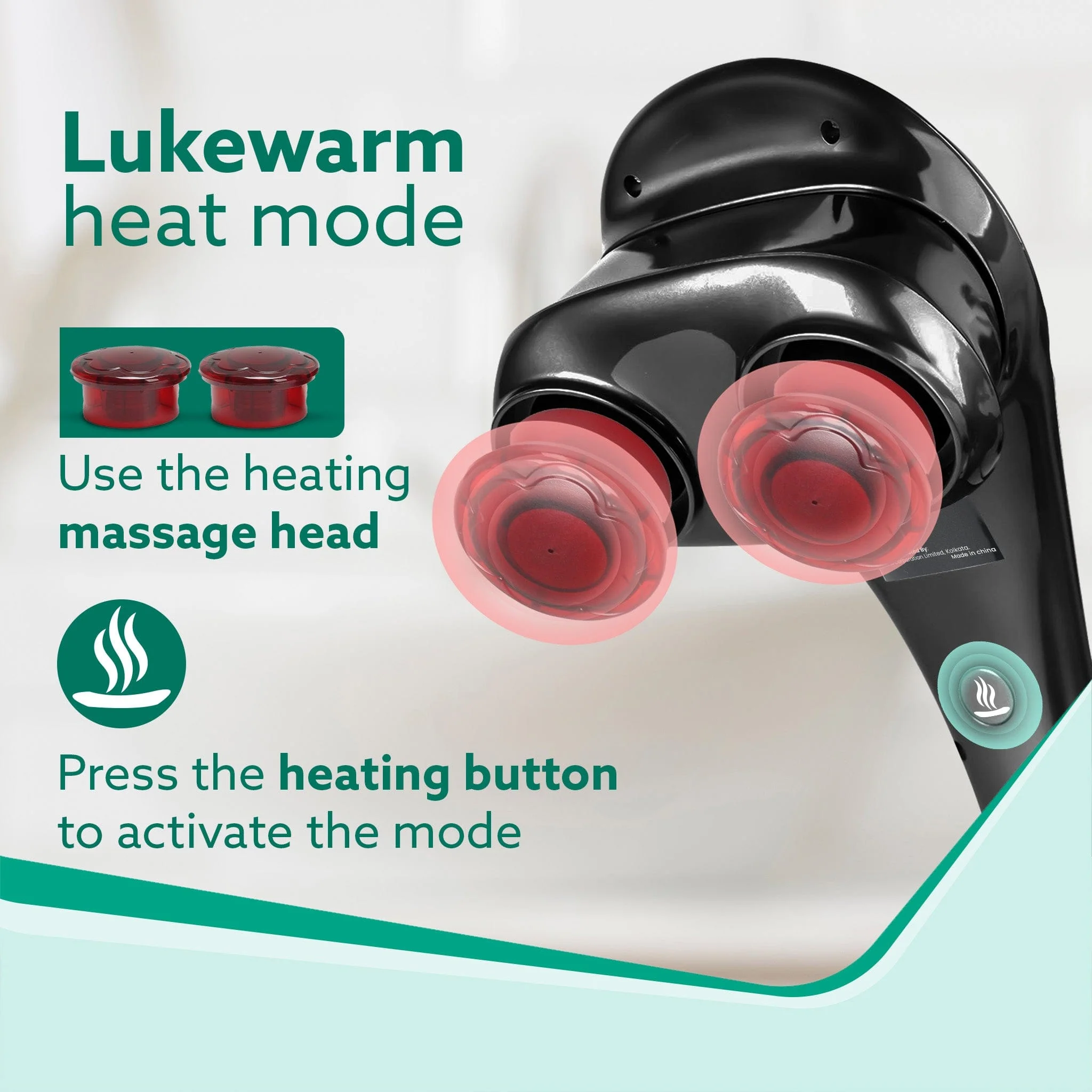 Regent Handheld Double Head Massager, 4 Massage Heads, 4 Modes, For Pain Relief and Relaxation, Neck, Back, Shoulder, Leg, Foot, Full Body Massager, Black - Image 5
