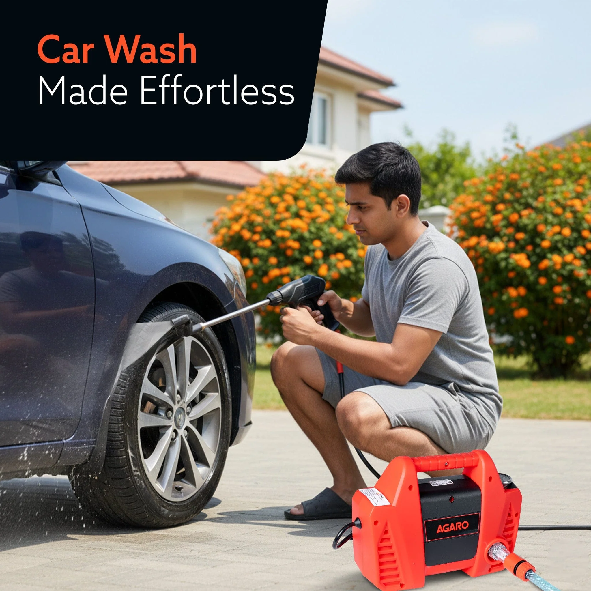 Regent High Pressure Washer | 1600W Motor | 120 Bar Max Pressure | 5.5 L/Min Flow Rate | Portable Electric Washer for Car, Bike, Walkways & Home Cleaning | 8M Outlet Hose Pipe Included - Image 6