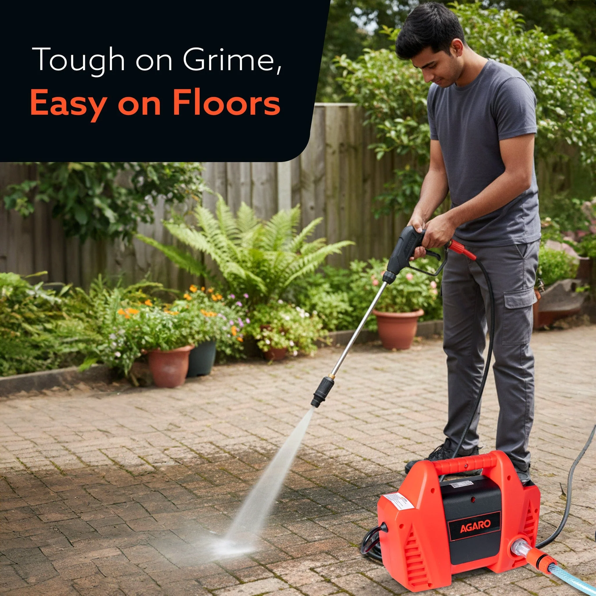 Regent High Pressure Washer | 1600W Motor | 120 Bar Max Pressure | 5.5 L/Min Flow Rate | Portable Electric Washer for Car, Bike, Walkways & Home Cleaning | 8M Outlet Hose Pipe Included - Image 8