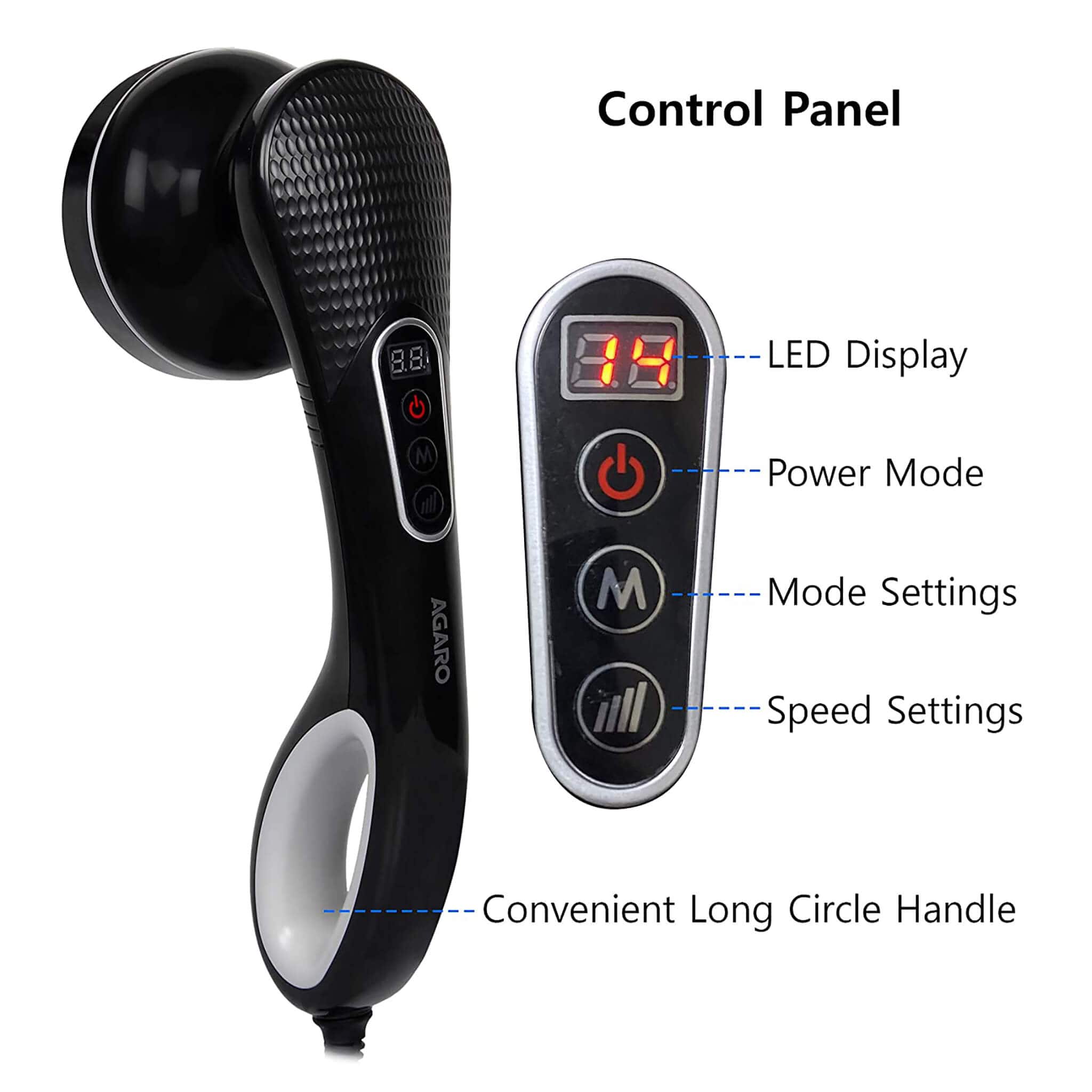 Relaxo Electric Handheld Full Body Massager with 8 Massage Heads, 5 Mode & 6 Speed Settings for Pain Relief & Relaxation - Image 5