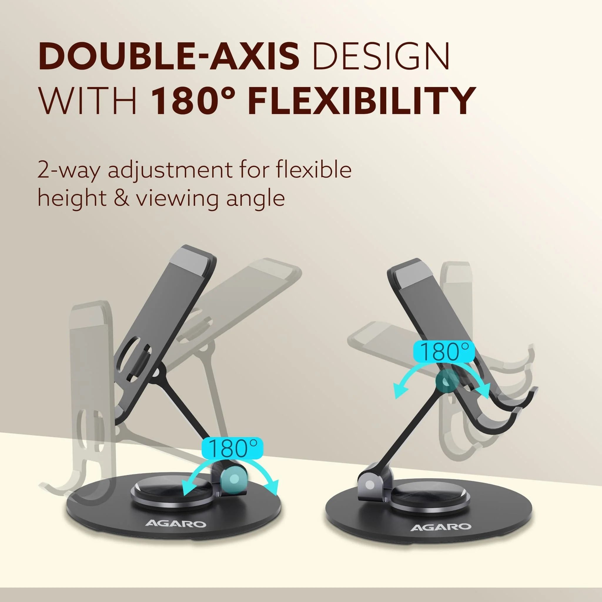Revolving Mobile Stand – 360° Rotating & Adjustable Phone Holder with Adjustable Height & Angle - Image 3
