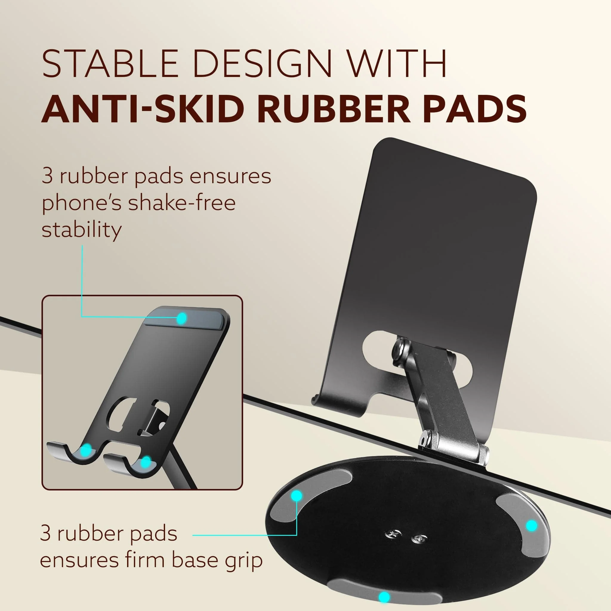 Revolving Mobile Stand – 360° Rotating & Adjustable Phone Holder with Adjustable Height & Angle - Image 4