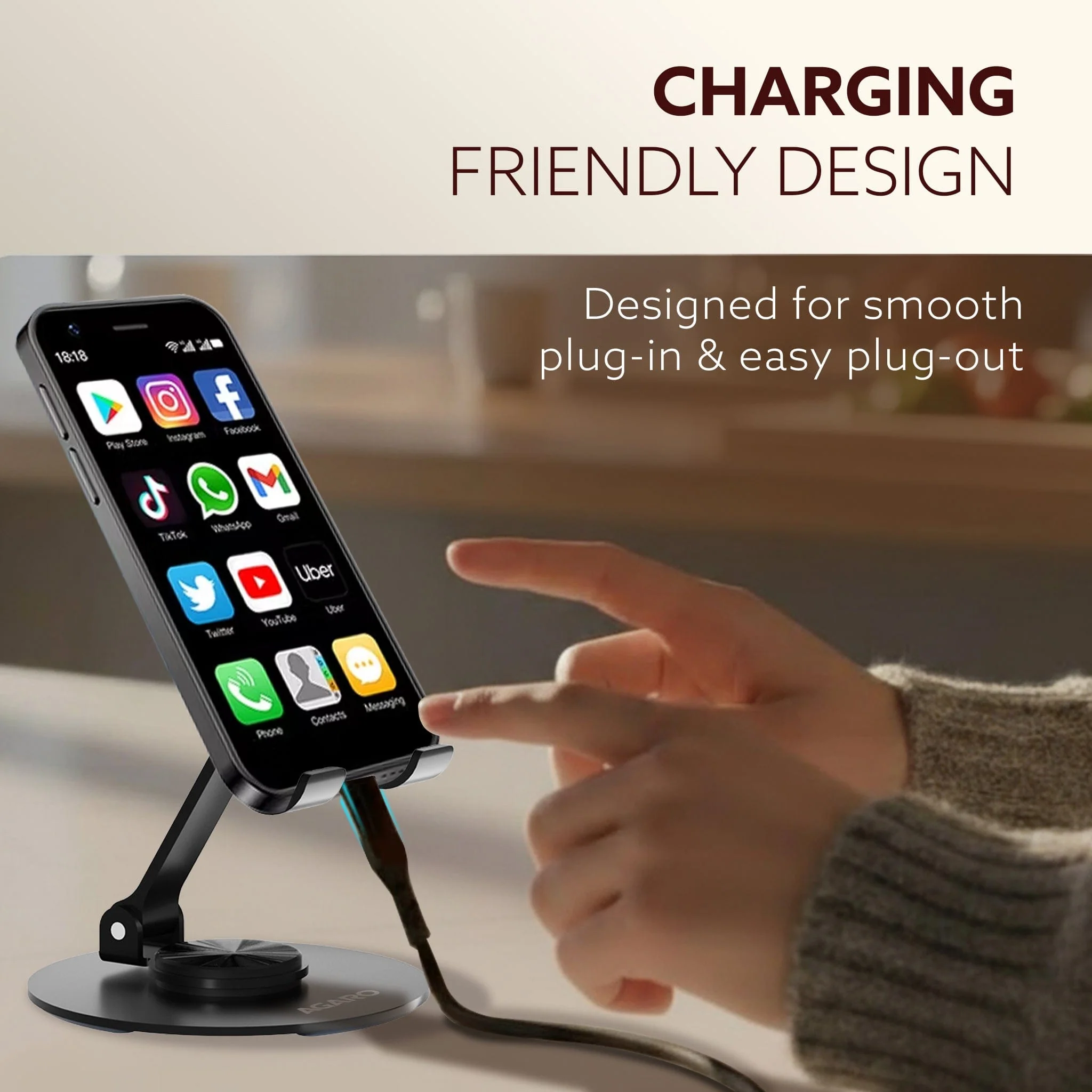 Revolving Mobile Stand – 360° Rotating & Adjustable Phone Holder with Adjustable Height & Angle - Image 5