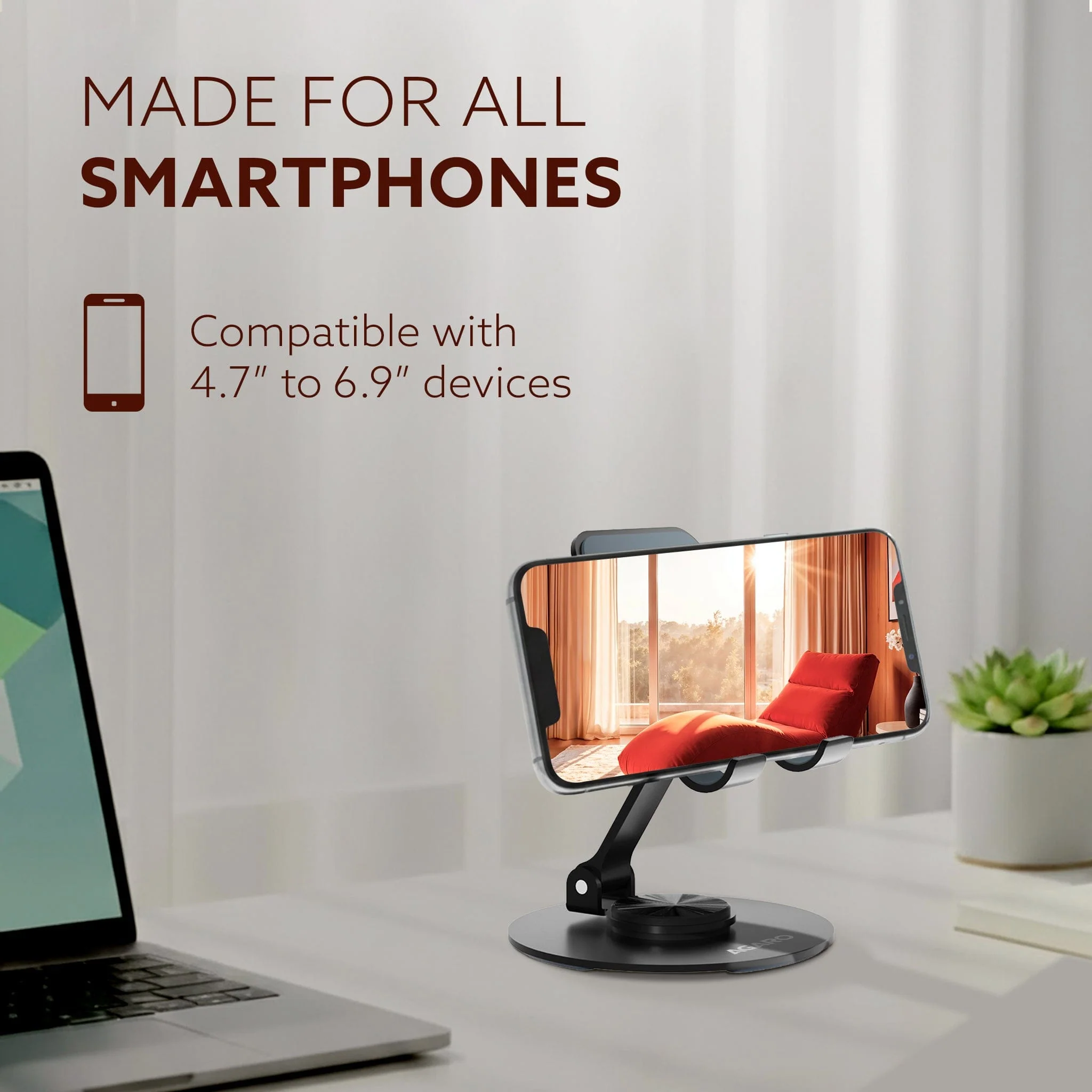 Revolving Mobile Stand – 360° Rotating & Adjustable Phone Holder with Adjustable Height & Angle - Image 6