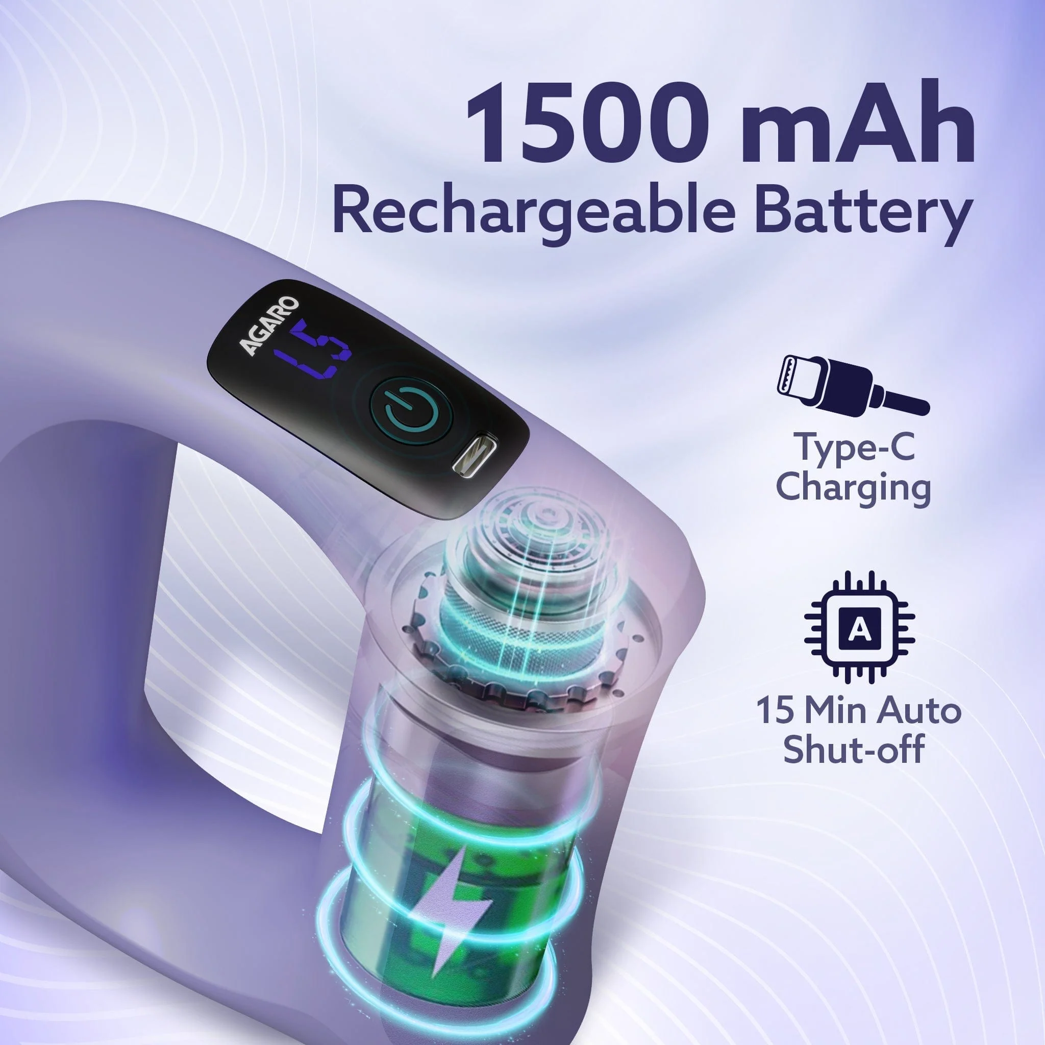 Ring Massager, Deep Tissue Massage, Mini Massage Gun for Pain Relief & Relaxation, Rechargeable, Handheld, 5 Speed Setting, 3 Modes, For Men and Women - Image 11